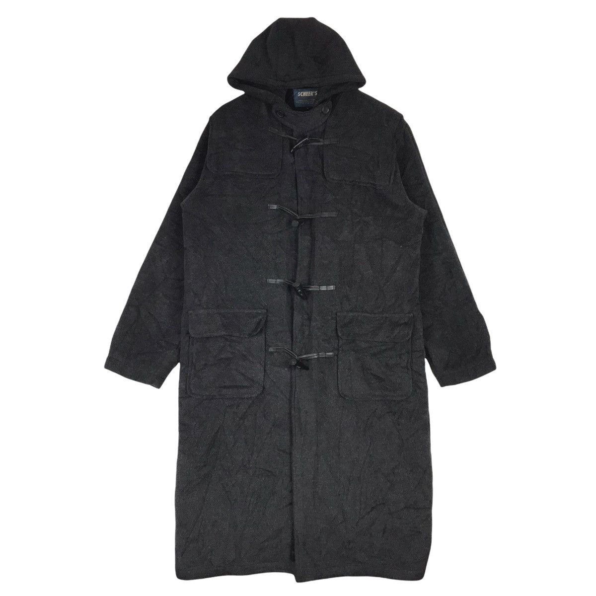 Japanese Brand Scheer’s Wool Hoodie Toggle Button Duffle Coat Size US L / EU 52-54 / 3 - 1 Thumbnail