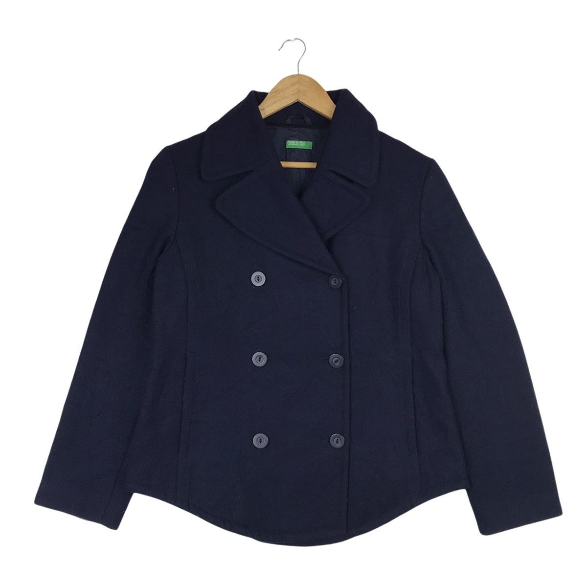 United Colors Of Benetton United Colors Of Benetton Peacoat DoubleBreasted WoolJacket Size US S / EU 44-46 / 1 - 1 Thumbnail