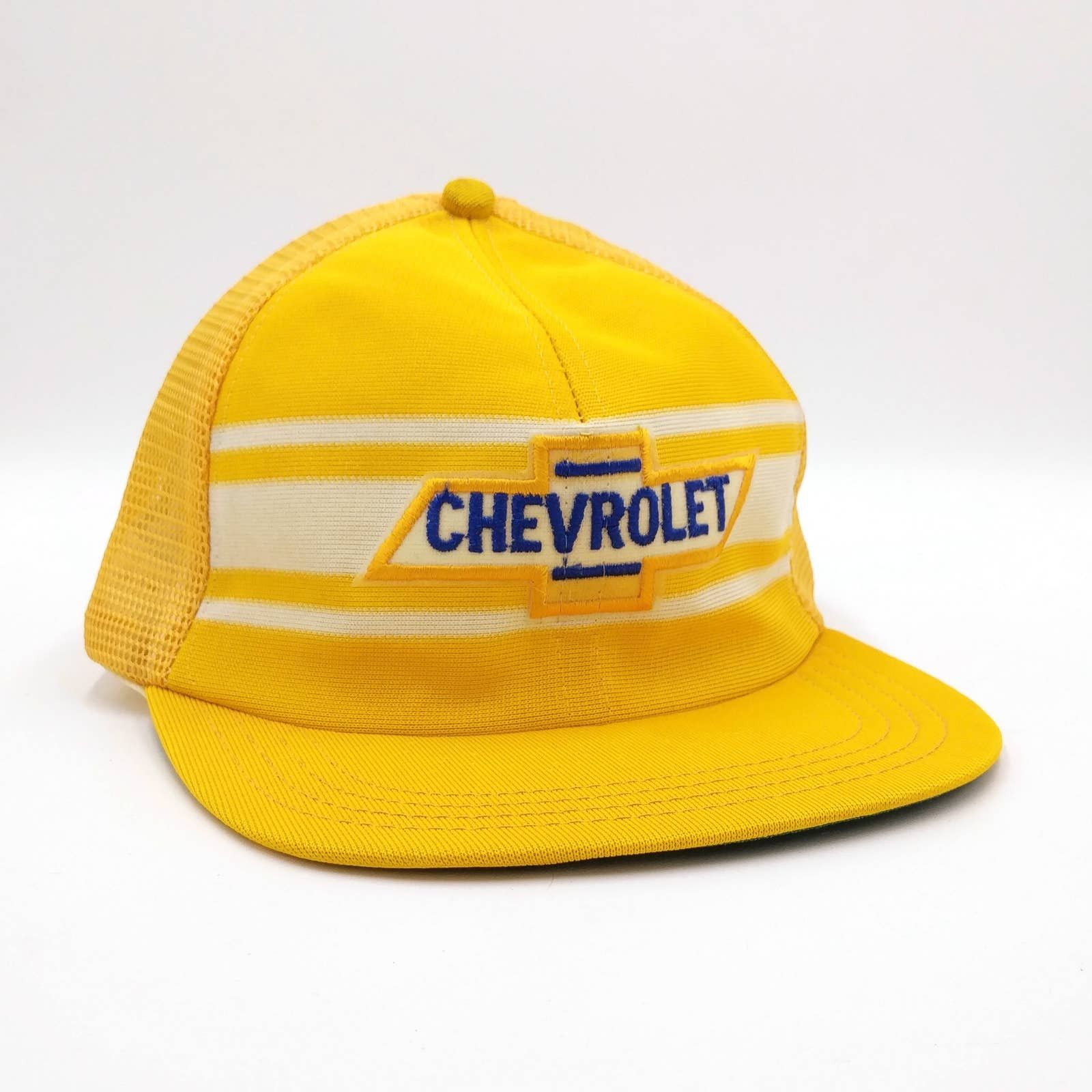 Vintage Vintage Chevy Chevrolet Patch 3-Stripe Trucker Mesh Hat USA Size ONE SIZE - 1 Thumbnail