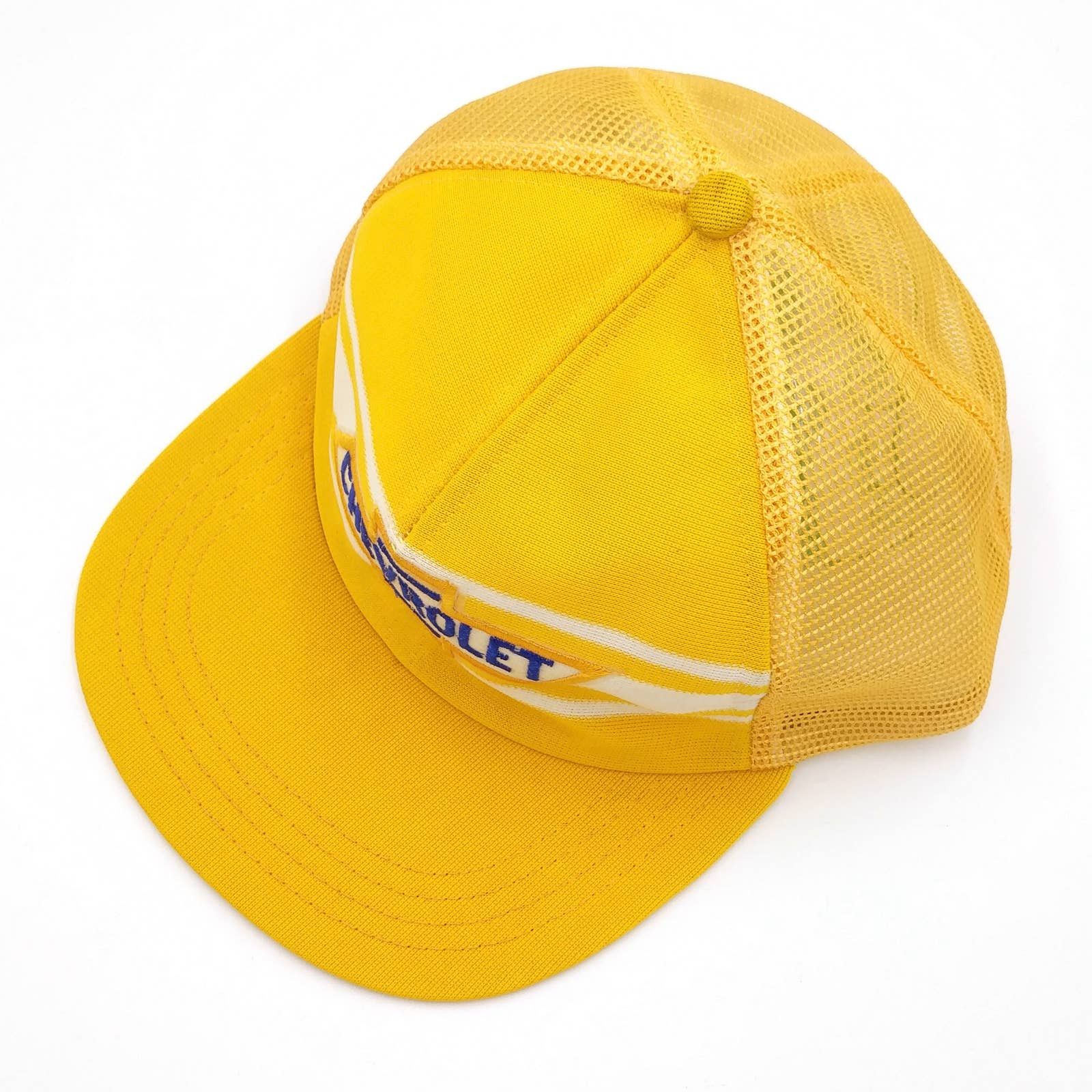 Vintage Vintage Chevy Chevrolet Patch 3-Stripe Trucker Mesh Hat USA Size ONE SIZE - 4 Thumbnail