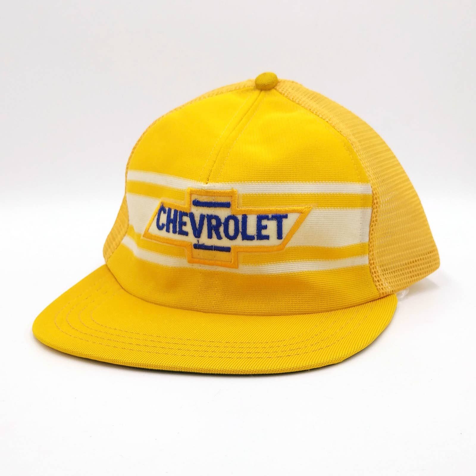 Vintage Vintage Chevy Chevrolet Patch 3-Stripe Trucker Mesh Hat USA Size ONE SIZE - 3 Thumbnail
