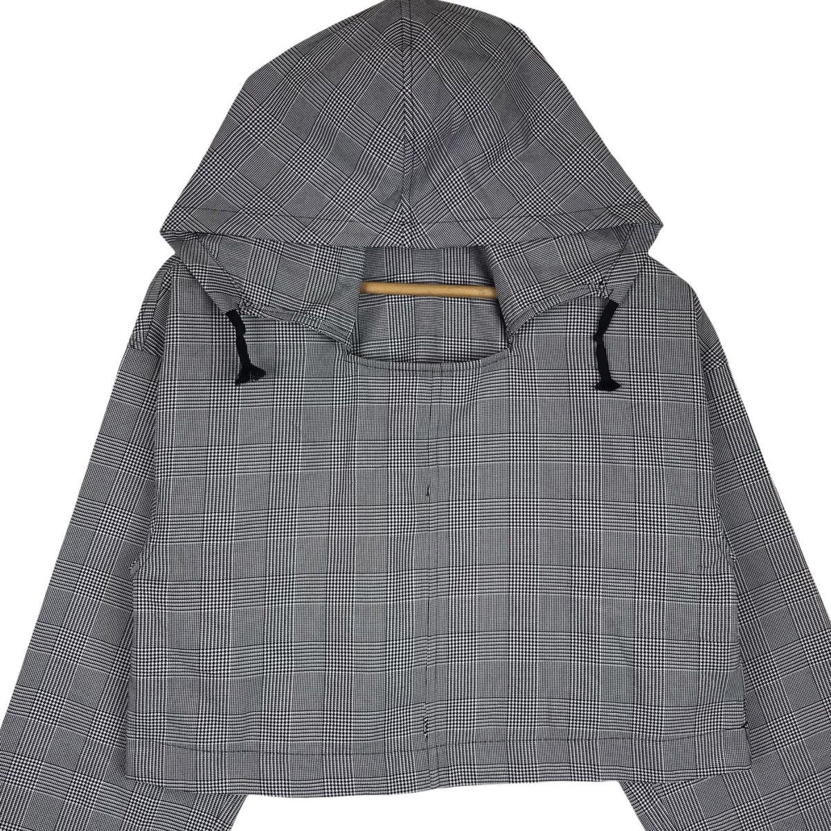 Comme des Garcons × Rei Kawakubo Vintage Comme des Garçons Checked Crop Top Hoodie Pullover Size US M / EU 48-50 / 2 - 2 Thumbnail