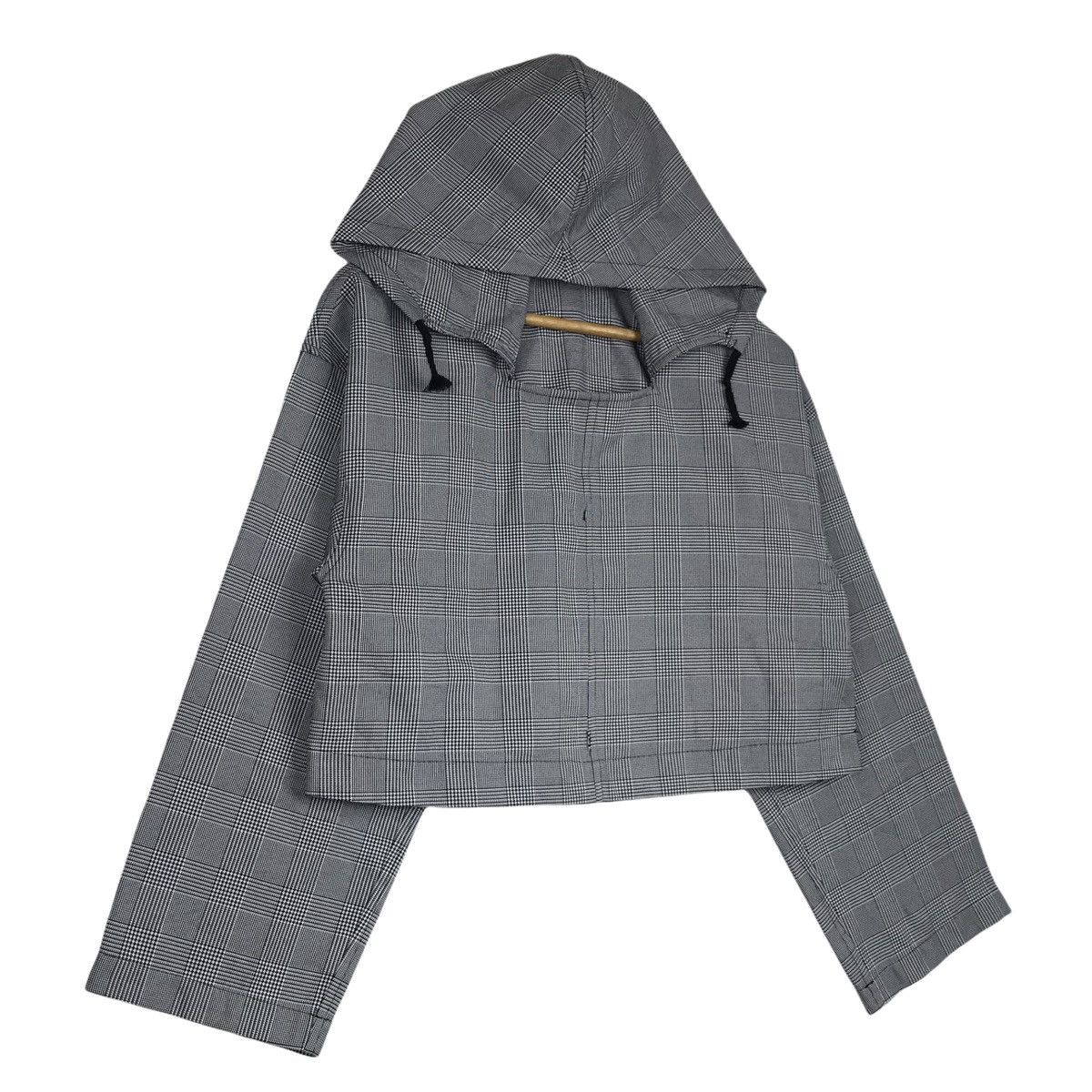 Comme des Garcons × Rei Kawakubo Vintage Comme des Garçons Checked Crop Top Hoodie Pullover Size US M / EU 48-50 / 2 - 3 Thumbnail