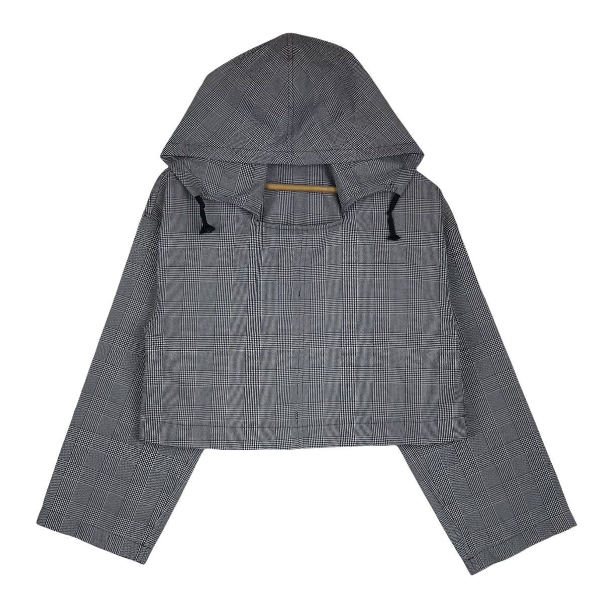 Comme des Garcons × Rei Kawakubo Vintage Comme des Garçons Checked Crop Top Hoodie Pullover Size US M / EU 48-50 / 2 - 1 Thumbnail