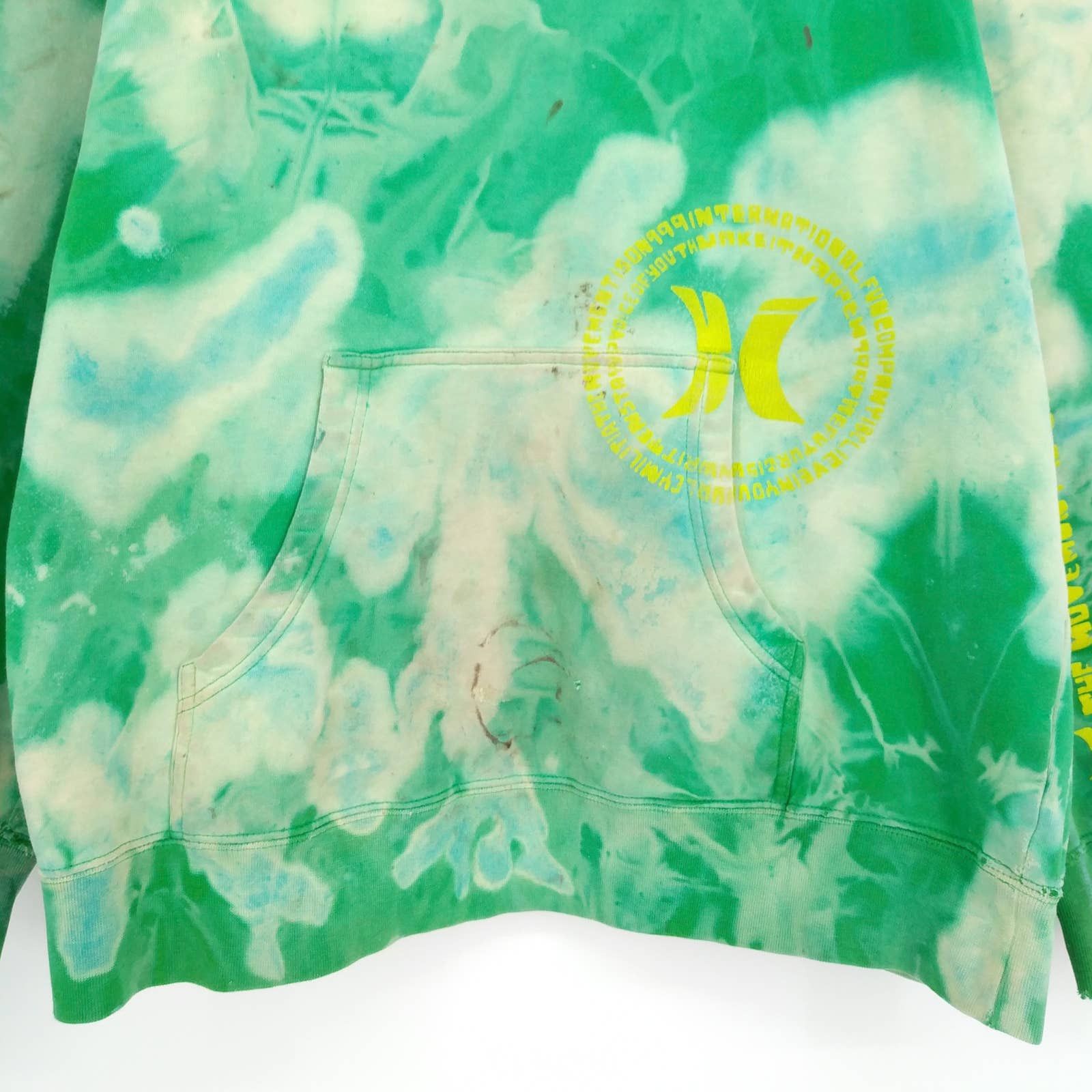 Hurley Hurley Custom Hand Bleached Distressed Hoodie Sweatshirt Size US XL / EU 56 / 4 - 3 Thumbnail