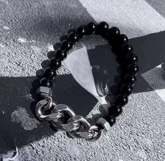 Japanese Brand × Jewelry Black chunky grunge silver bracelet Size ONE SIZE - 1 Thumbnail