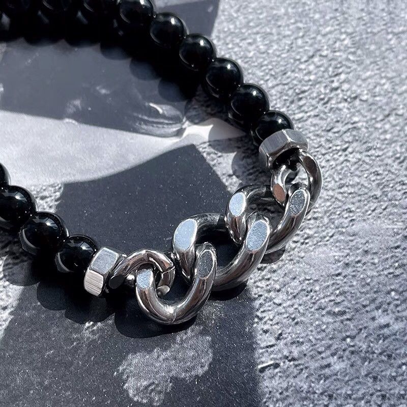 Japanese Brand × Jewelry Black chunky grunge silver bracelet Size ONE SIZE - 3 Thumbnail