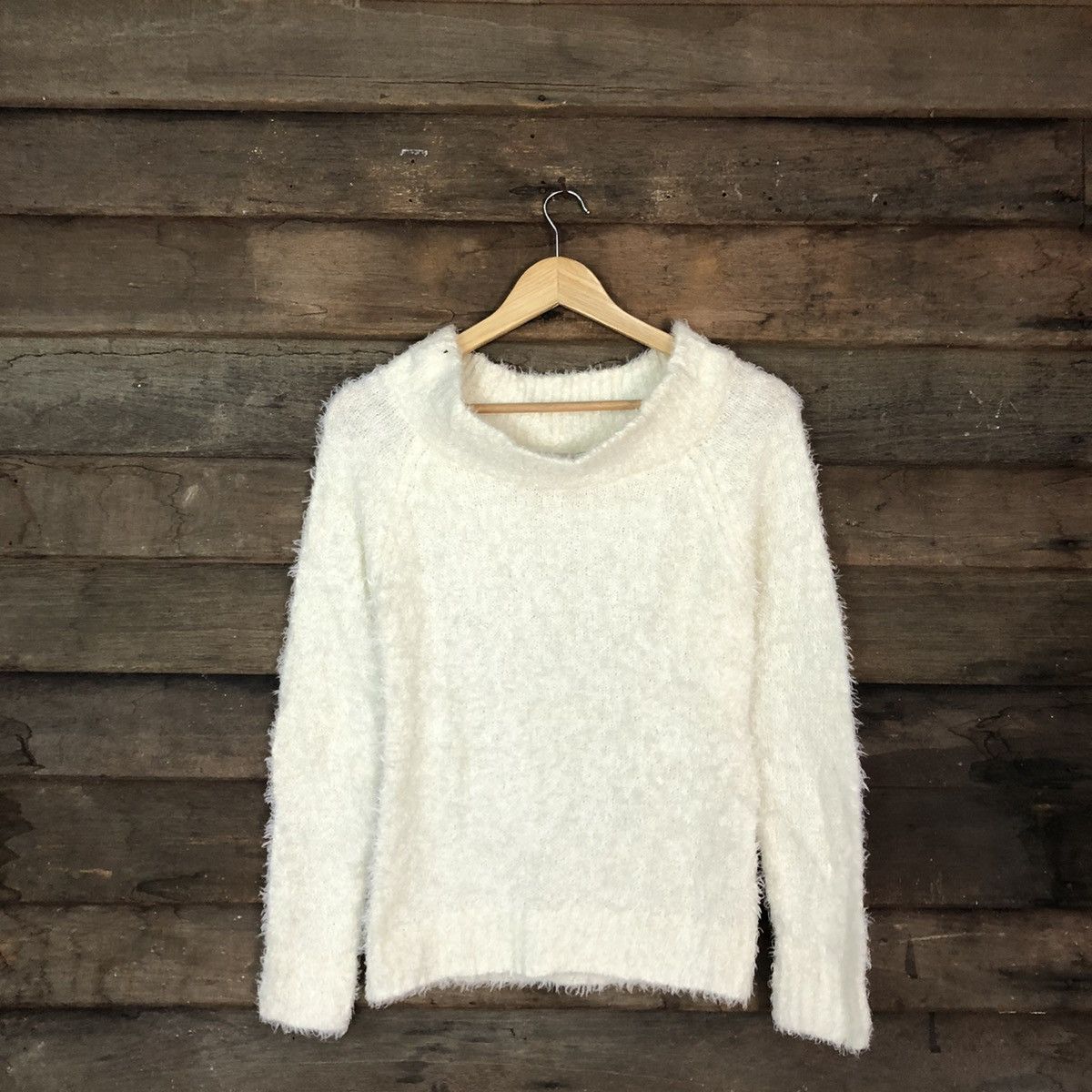 Homespun Knitwear × Japanese Brand Hypen World Gallery White shaggy fur Mohair Knitwear #c1085 Size M / US 6-8 / IT 42-44 - 1 Thumbnail