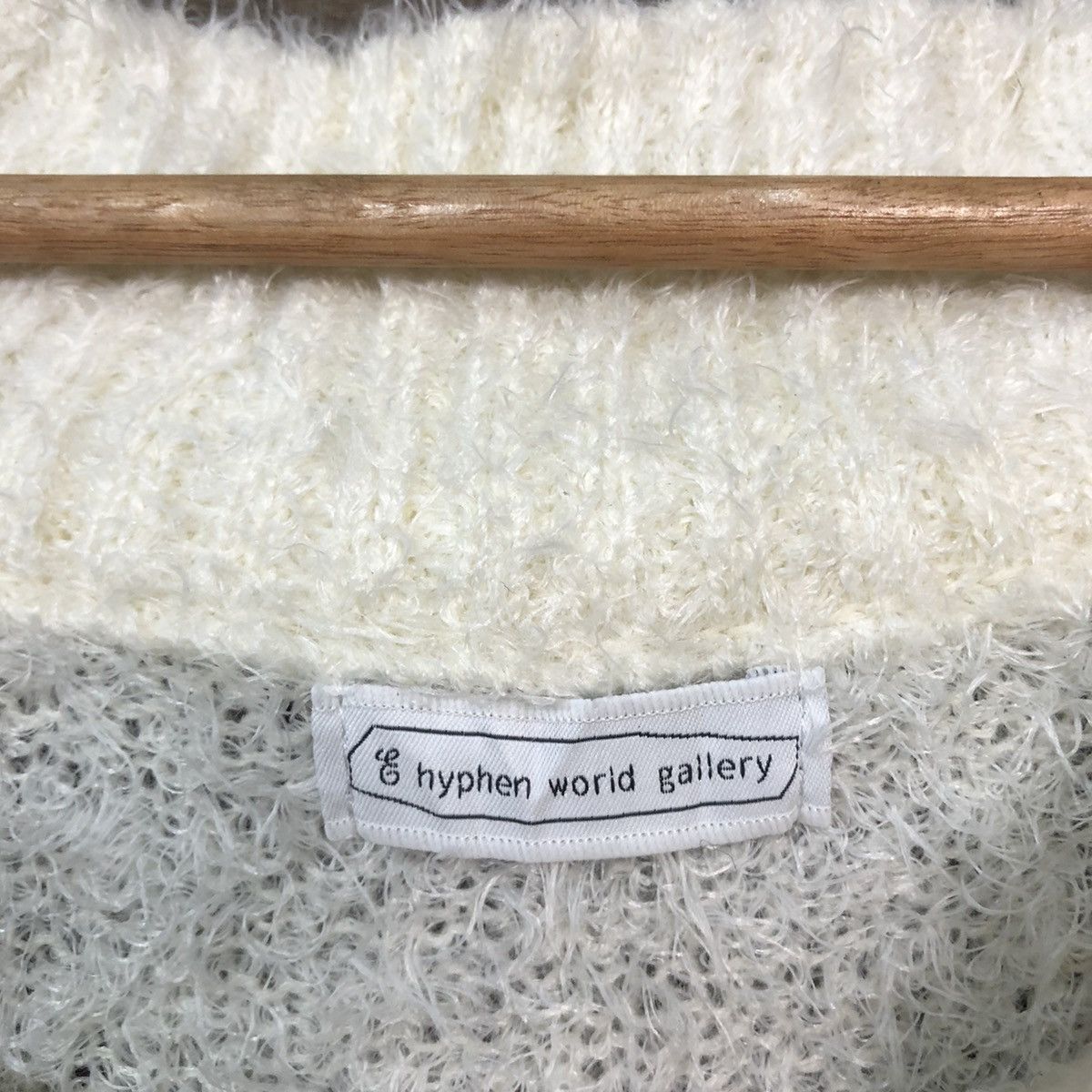 Homespun Knitwear × Japanese Brand Hypen World Gallery White shaggy fur Mohair Knitwear #c1085 Size M / US 6-8 / IT 42-44 - 10 Thumbnail