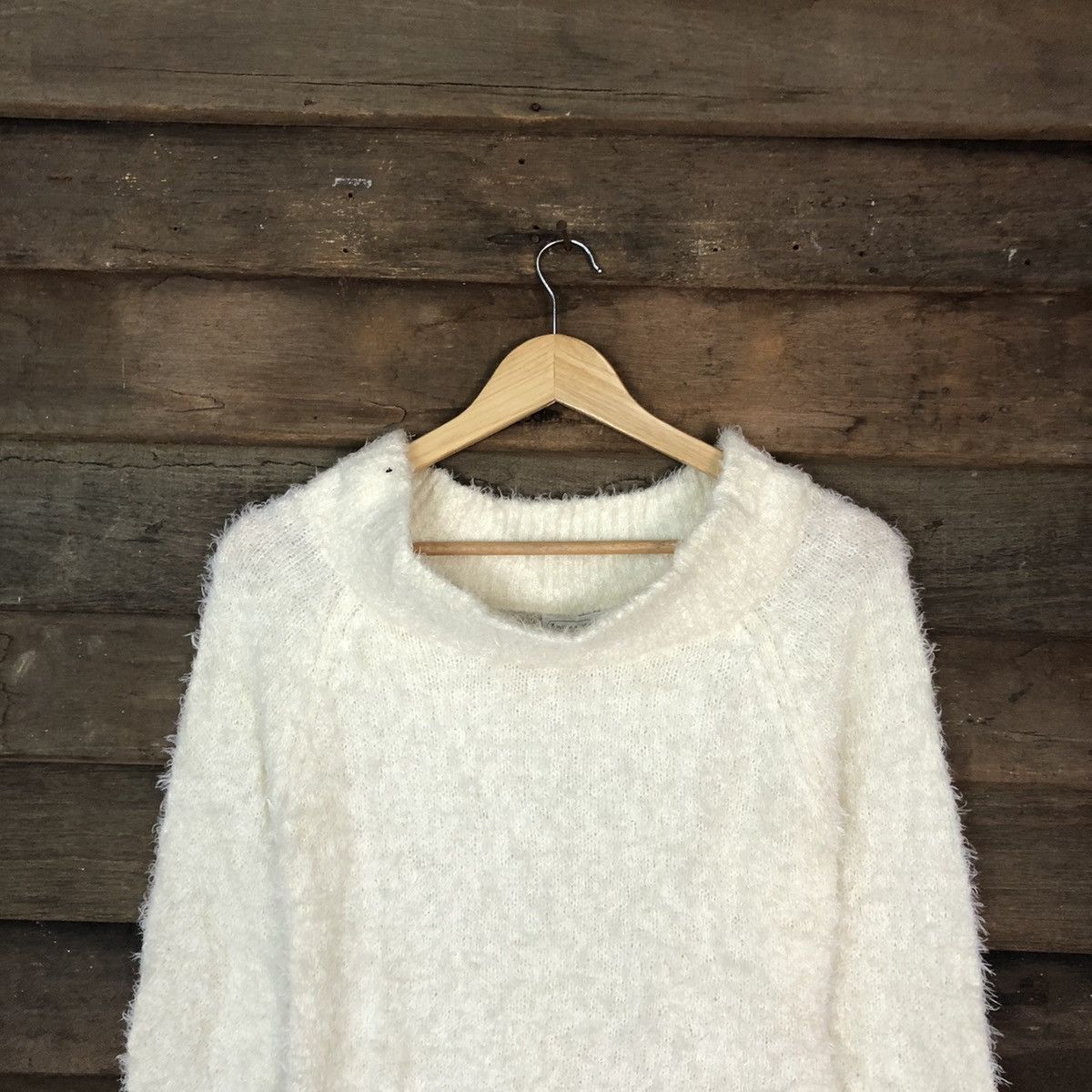 Homespun Knitwear × Japanese Brand Hypen World Gallery White shaggy fur Mohair Knitwear #c1085 Size M / US 6-8 / IT 42-44 - 9 Thumbnail