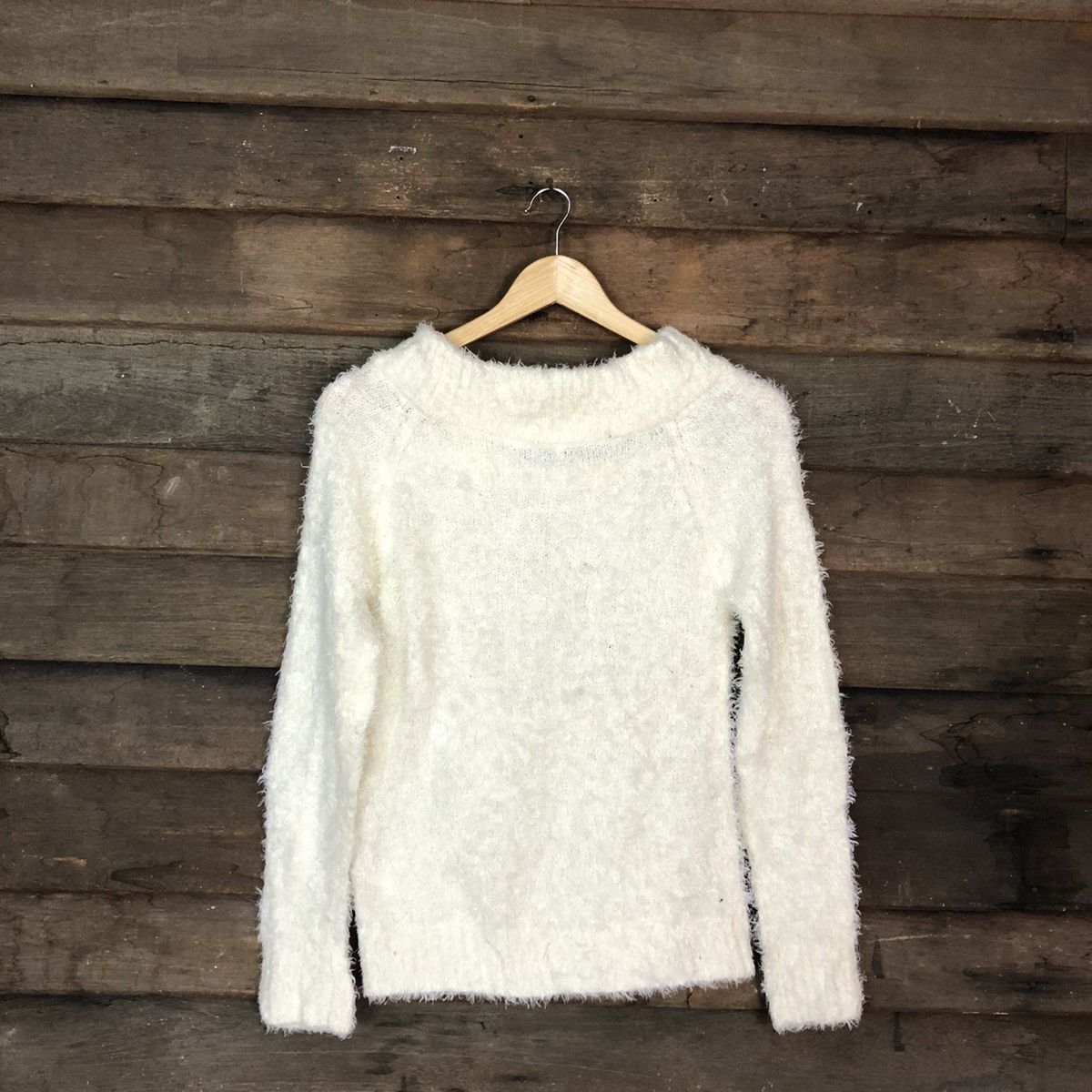 Homespun Knitwear × Japanese Brand Hypen World Gallery White shaggy fur Mohair Knitwear #c1085 Size M / US 6-8 / IT 42-44 - 11 Thumbnail