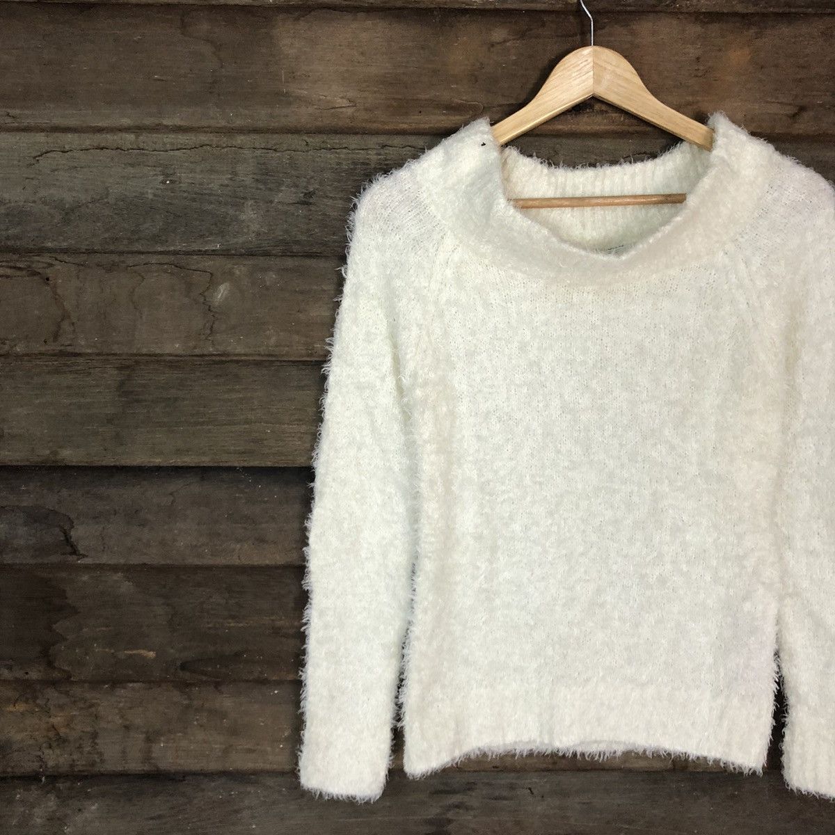 Homespun Knitwear × Japanese Brand Hypen World Gallery White shaggy fur Mohair Knitwear #c1085 Size M / US 6-8 / IT 42-44 - 7 Thumbnail