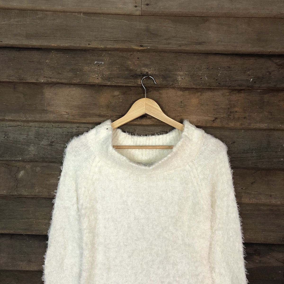 Homespun Knitwear × Japanese Brand Hypen World Gallery White shaggy fur Mohair Knitwear #c1085 Size M / US 6-8 / IT 42-44 - 2 Thumbnail