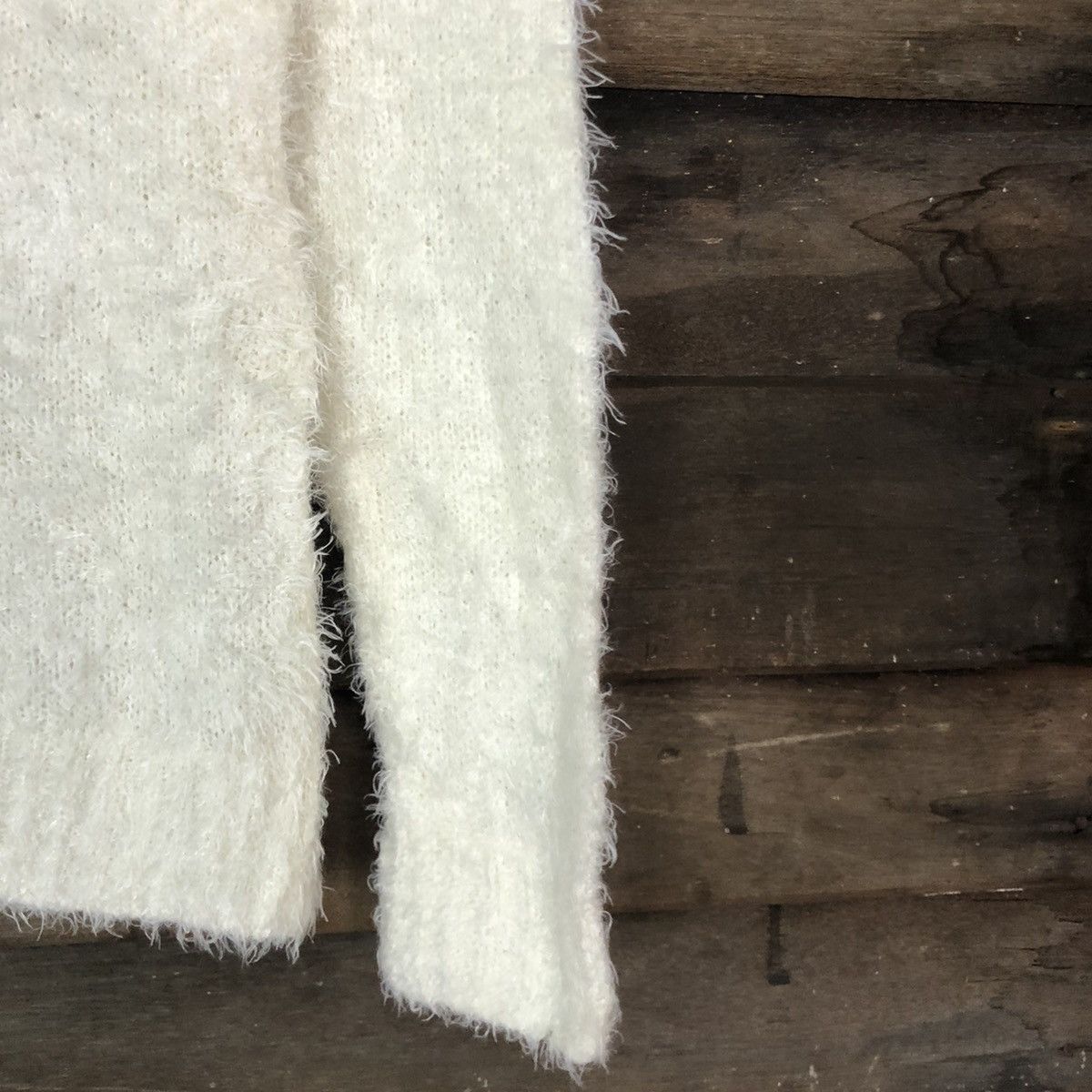 Homespun Knitwear × Japanese Brand Hypen World Gallery White shaggy fur Mohair Knitwear #c1085 Size M / US 6-8 / IT 42-44 - 4 Thumbnail