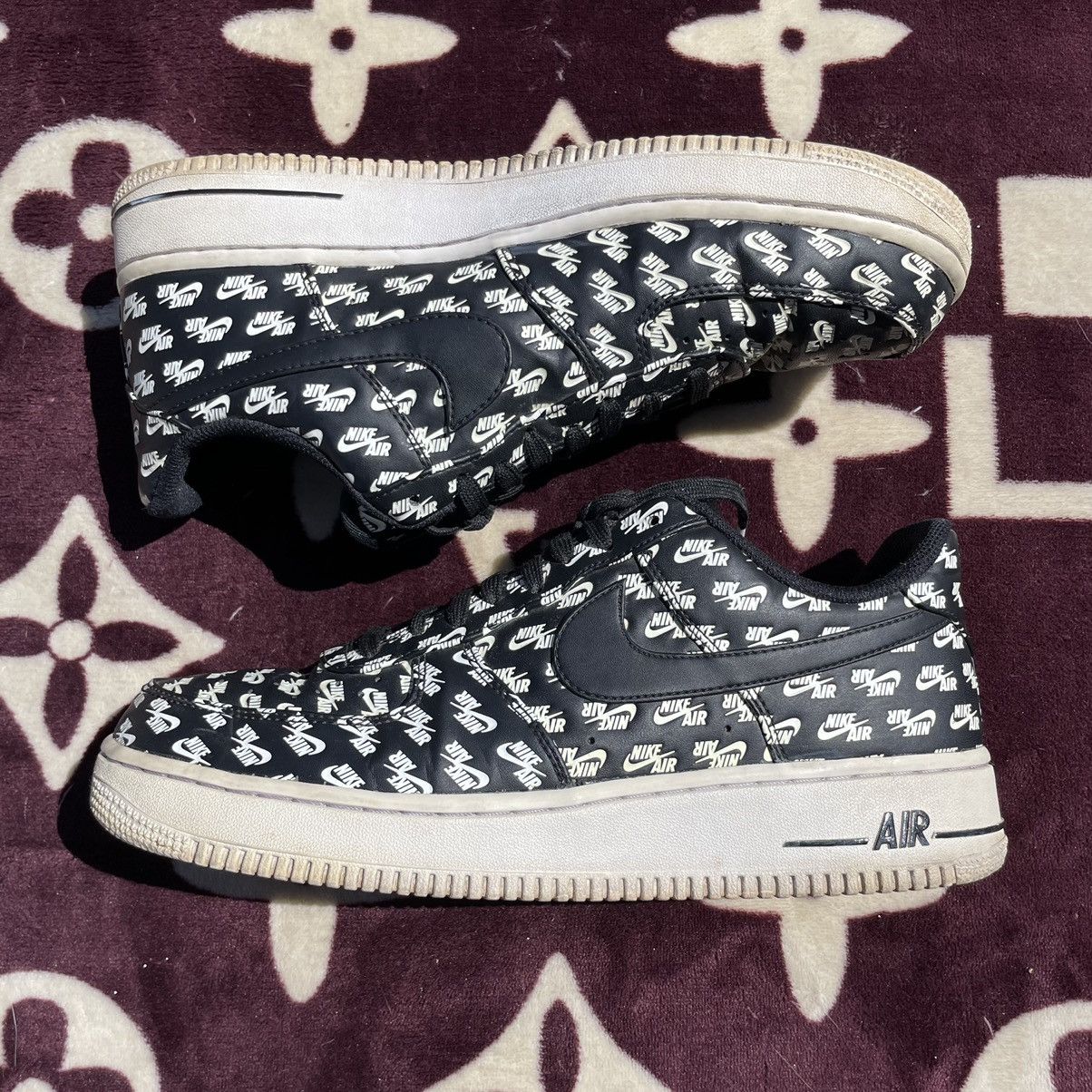 Nike Air Force 1 Low 07 QS All Over Logo Black 2017 Size US 10 / EU 43 - 2 Thumbnail
