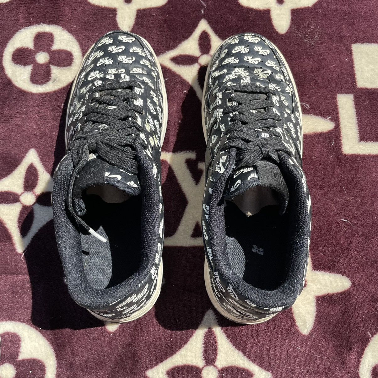 Nike Air Force 1 Low 07 QS All Over Logo Black 2017 Size US 10 / EU 43 - 3 Thumbnail