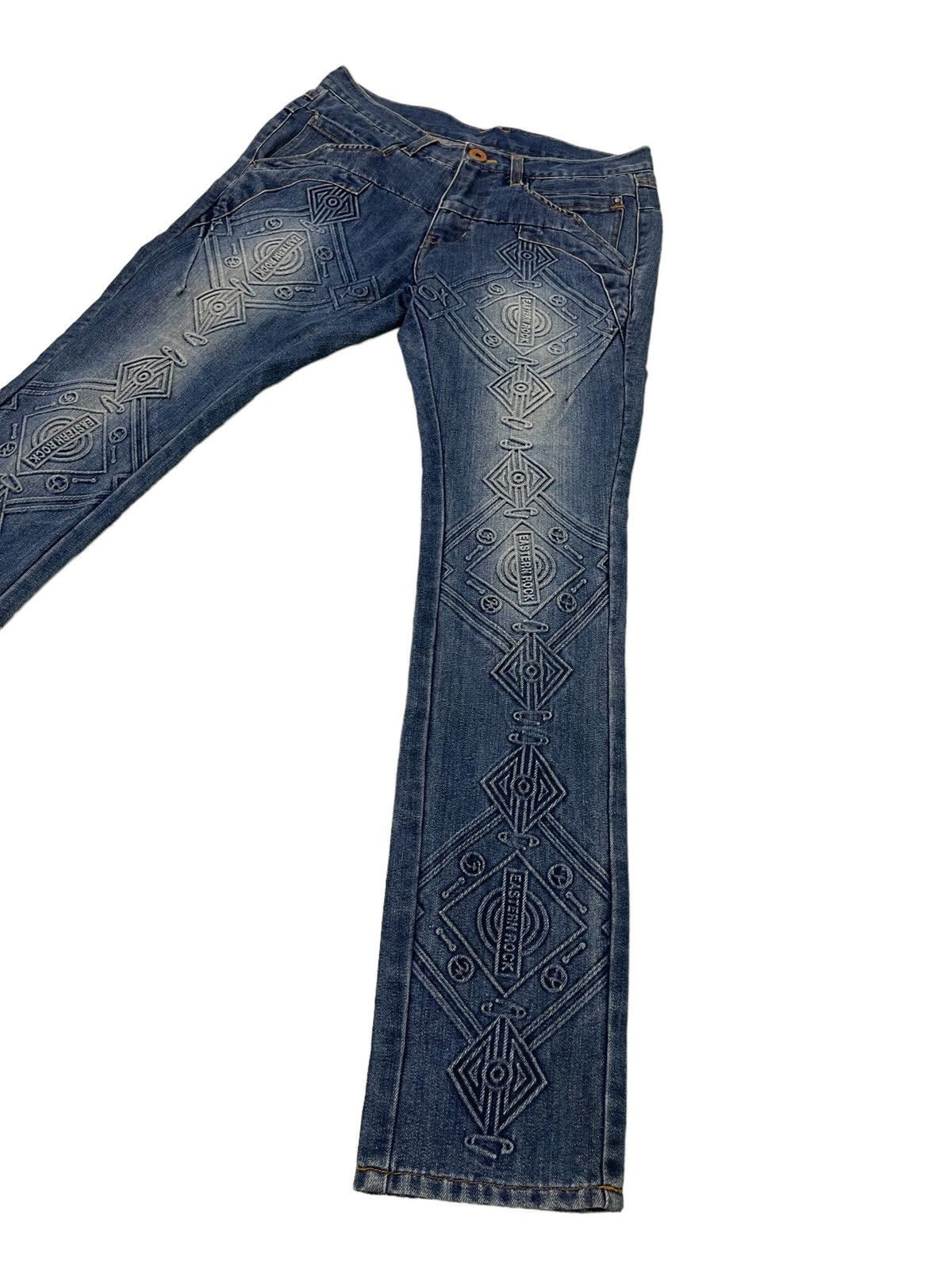 Japanese Brand Slim Jeans PPFM Native Patterns 2🟦6 Size US 31 - 3 Thumbnail
