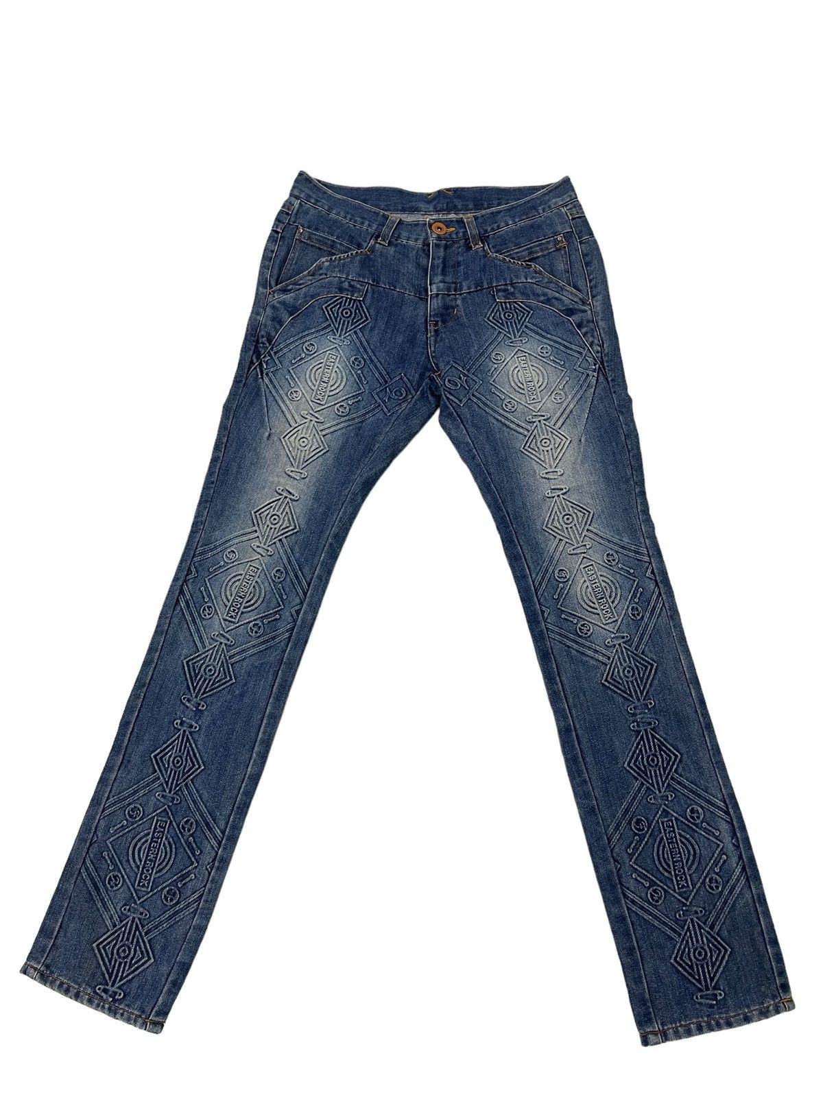 Japanese Brand Slim Jeans PPFM Native Patterns 2🟦6 Size US 31 - 2 Thumbnail