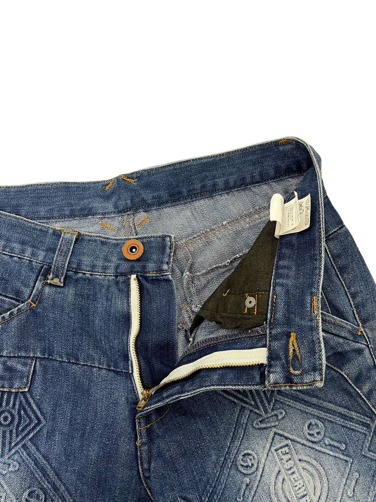 Japanese Brand Slim Jeans PPFM Native Patterns 2🟦6 Size US 31 - 10 Thumbnail