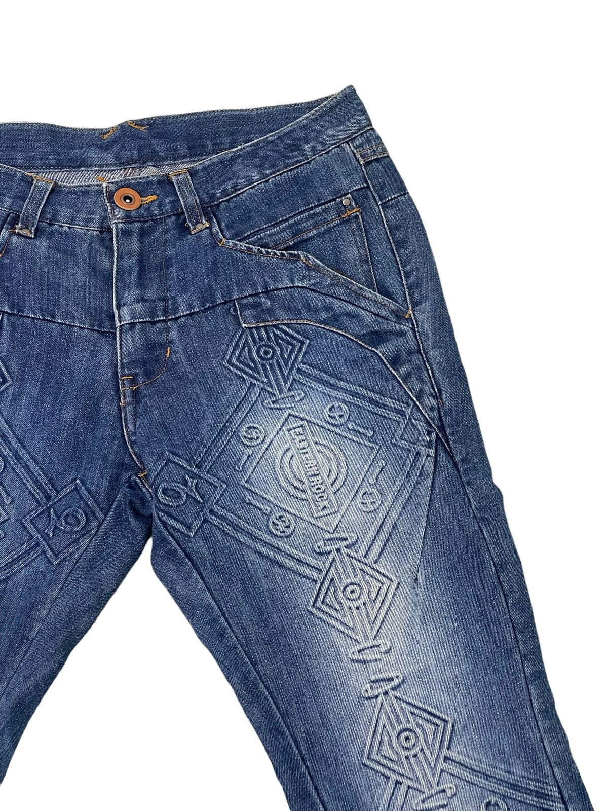 Japanese Brand Slim Jeans PPFM Native Patterns 2🟦6 Size US 31 - 8 Thumbnail