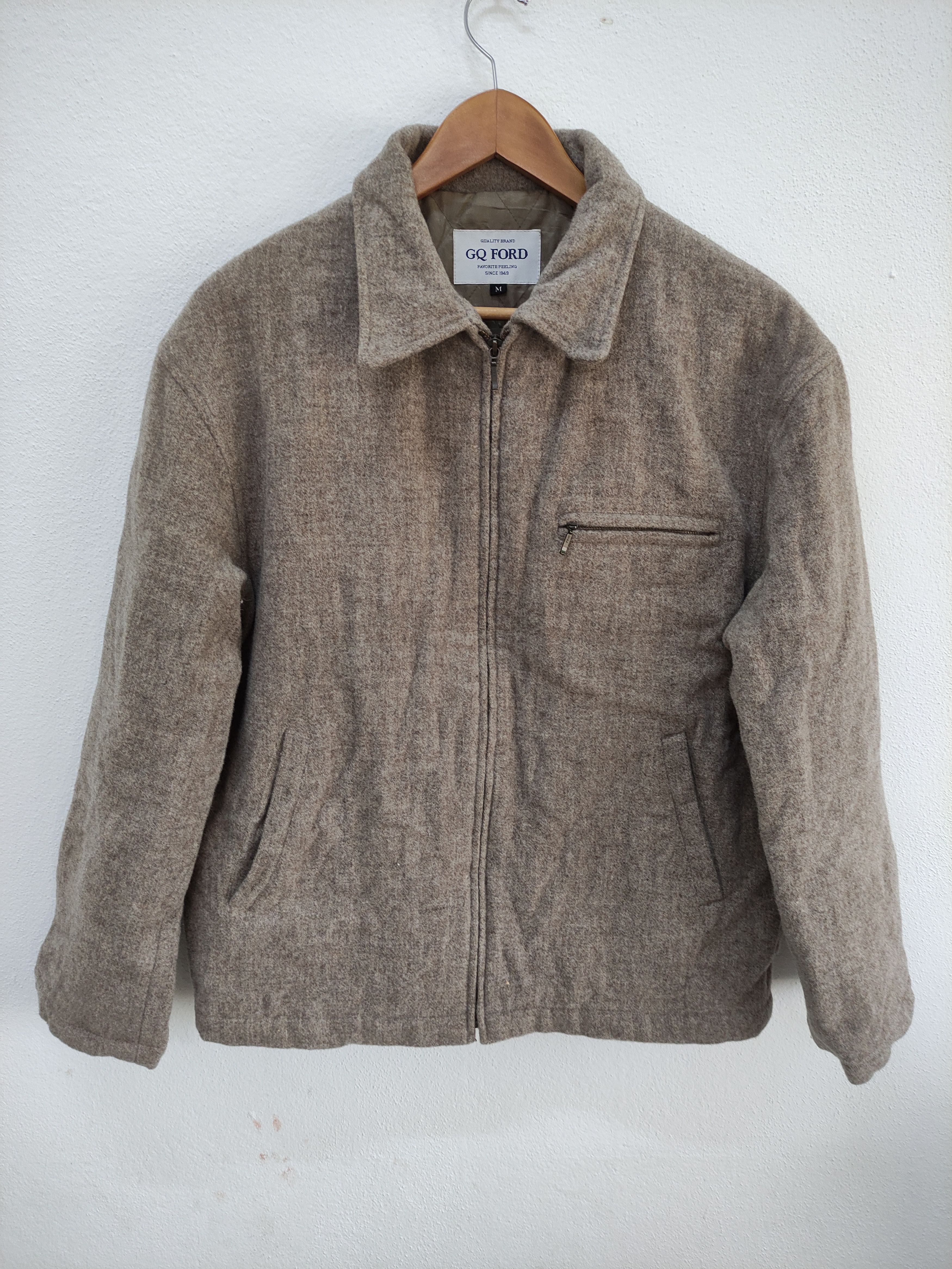 GQ Vintage GQ Ford Zip Up Wool Jacket Size US M / EU 48-50 / 2 - 1 Thumbnail