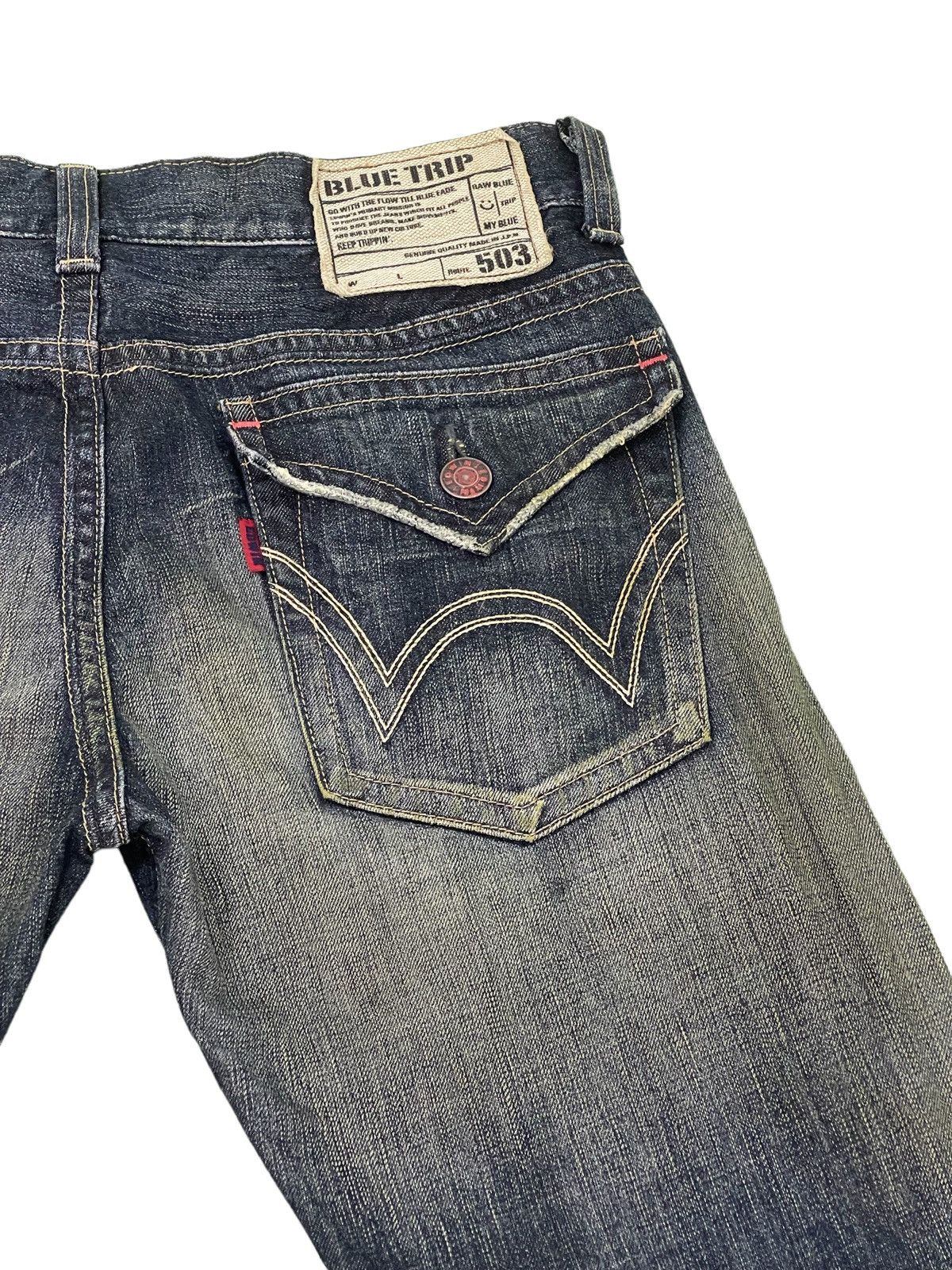 Edwin Flare Jeans Edwin Acid Wash Clawmark Denim Boot Cut 2🟦6 Size US 33 - 19 Thumbnail