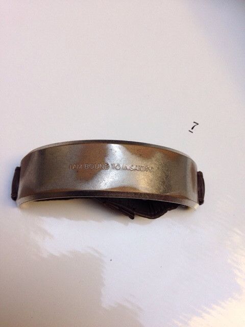 FINAL DROP I am Bound to Insanity Brass leather bracelet