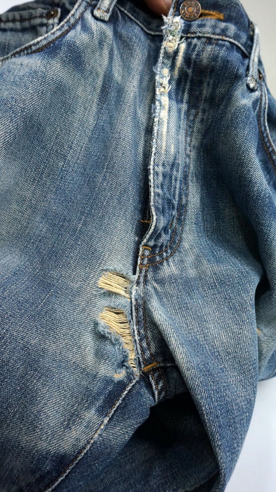 Edwin EDWIN Vintage Distressed Blown Knee Jeans Size US 30 / EU 46 - 9 Thumbnail