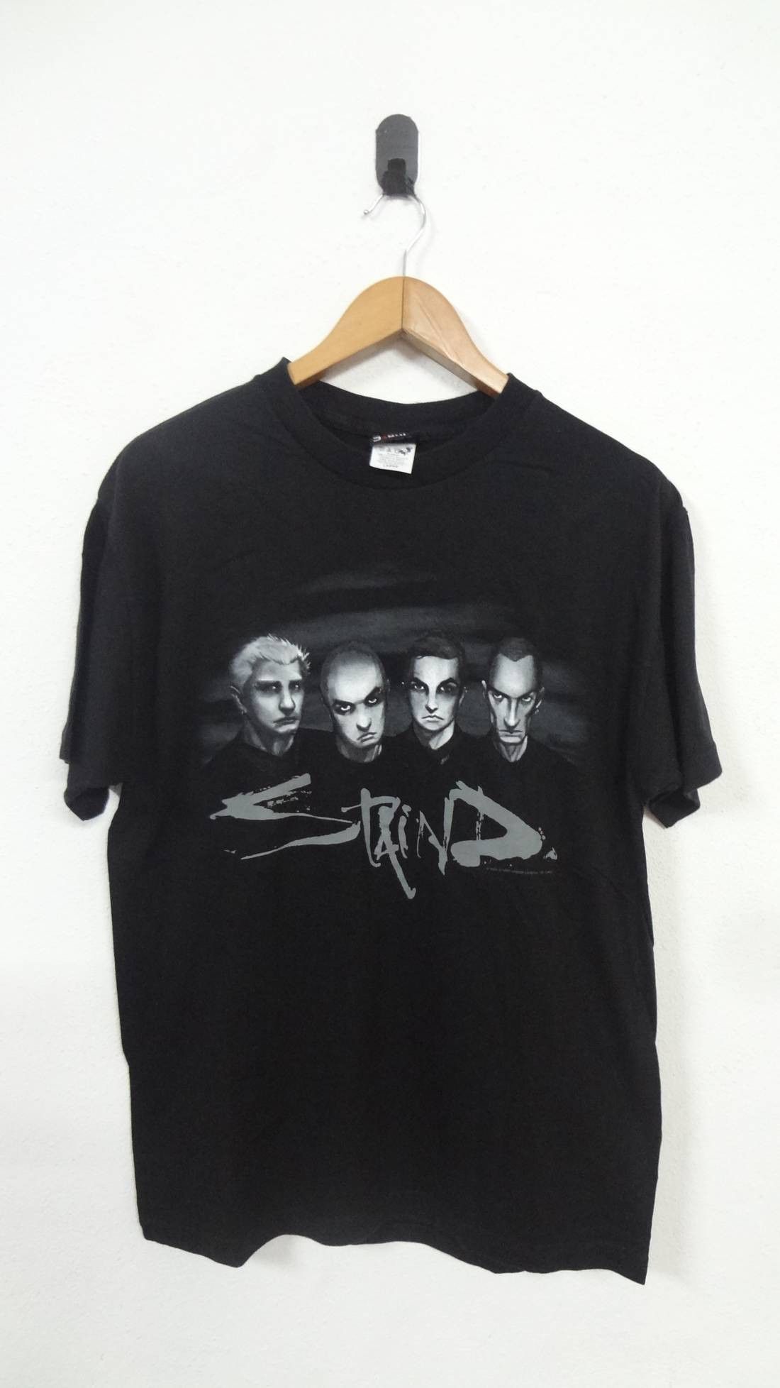 Band Tees × Vintage Vintage Y2k Staind Men's Band Art Black Short Sleeve T-shirt Size US L / EU 52-54 / 3 - 1 Thumbnail