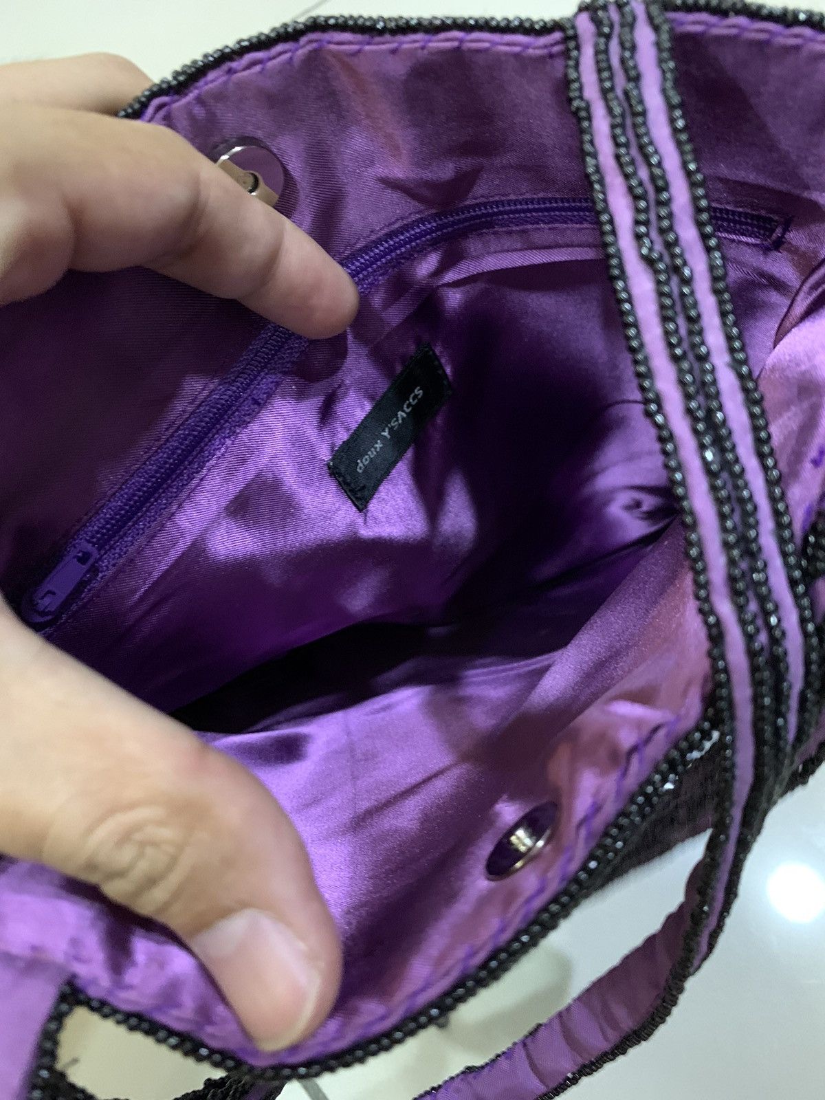 Yohji Yamamoto DOUX Y'SACCS DULL SHINY SEQUINS HANDCARRY BAG Size ONE SIZE - 6 Thumbnail