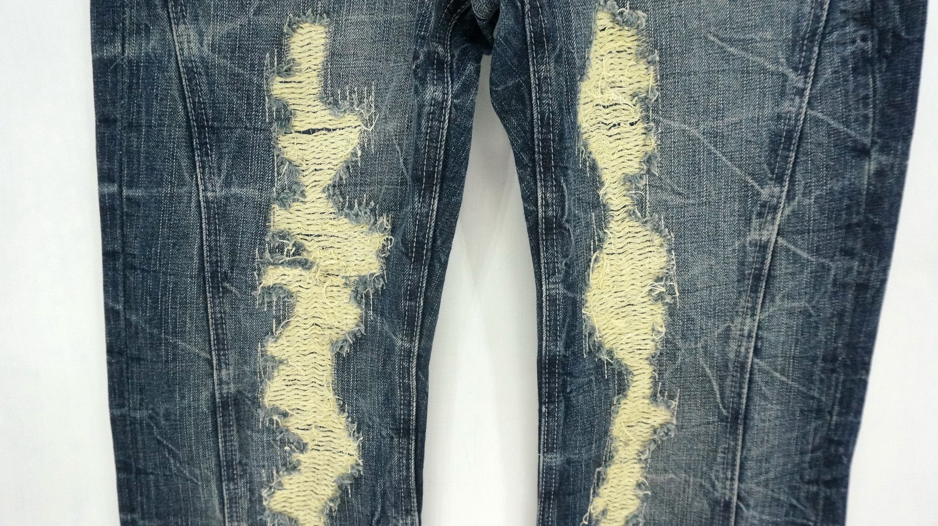 Japanese Brand 🔥🔥 Vintage Japan ANN DO Boro Tribal Flared Jeans Size US 32 / EU 48 - 6 Thumbnail