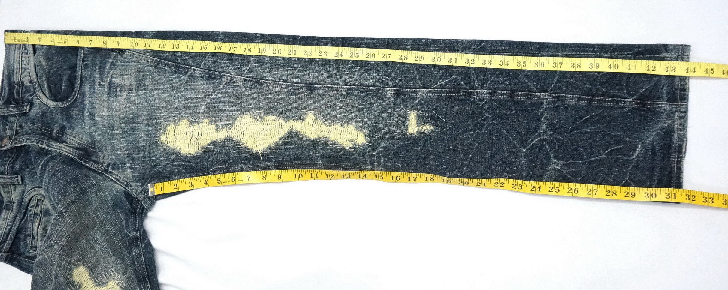 Japanese Brand 🔥🔥 Vintage Japan ANN DO Boro Tribal Flared Jeans Size US 32 / EU 48 - 14 Thumbnail