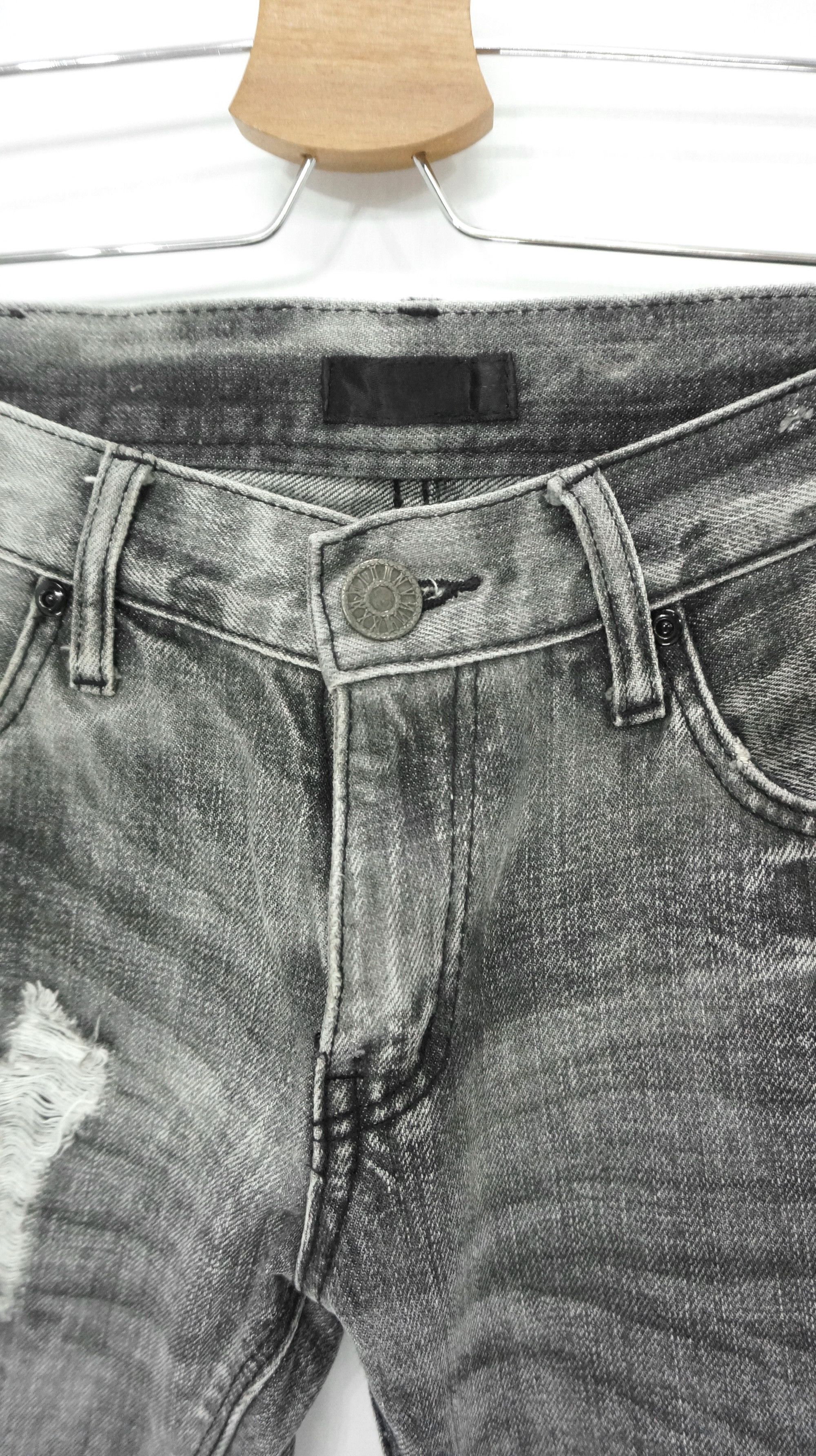 Hysteric Glamour × Tornado Mart × Vintage VTG FLARE 🔥 BLACK BACCARA Distressed Smoke Acid Wash Jeans Size US 28 / EU 44 - 8 Thumbnail