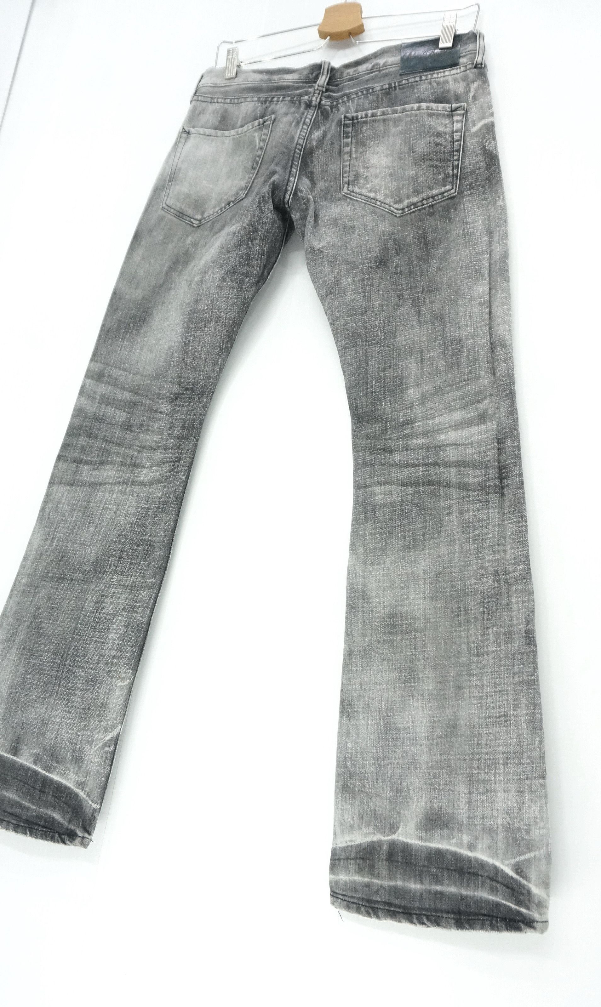 Hysteric Glamour × Tornado Mart × Vintage VTG FLARE 🔥 BLACK BACCARA Distressed Smoke Acid Wash Jeans Size US 28 / EU 44 - 5 Thumbnail