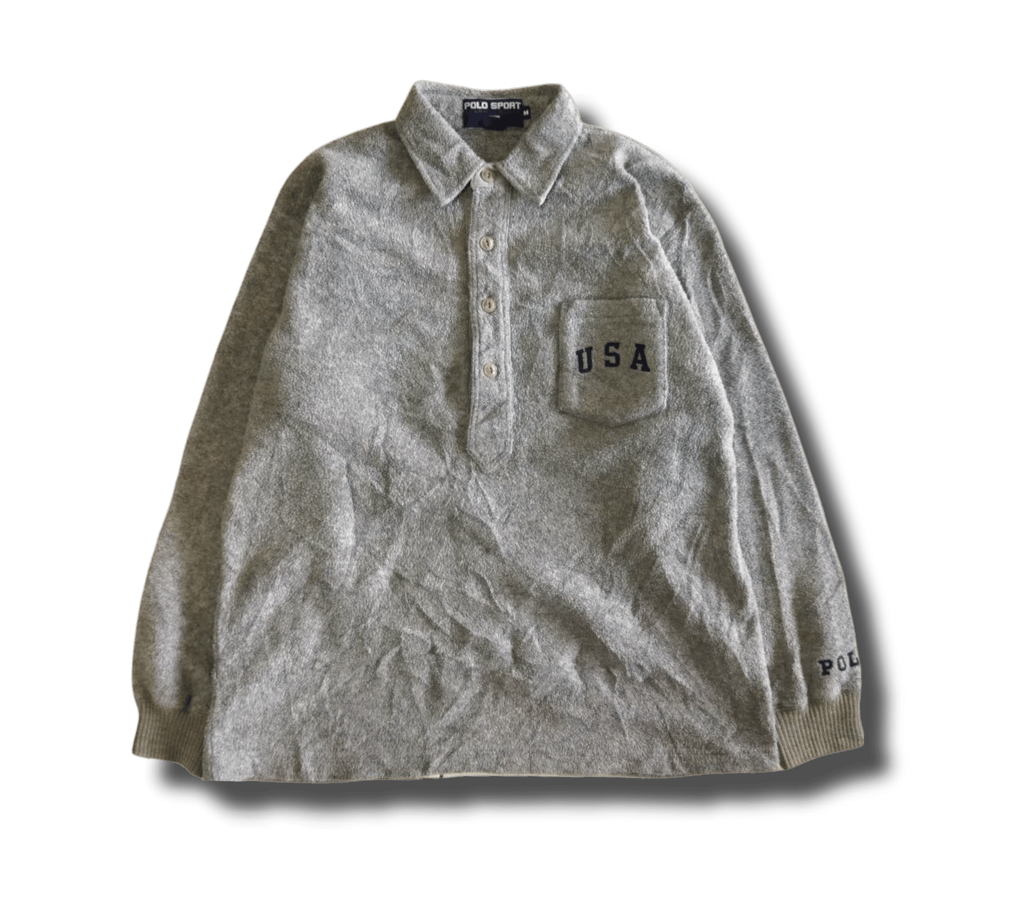 Polo Ralph Lauren Vintage Polo Sport USA Half Button Sherpa Fleece Size US M / EU 48-50 / 2 - 1 Thumbnail