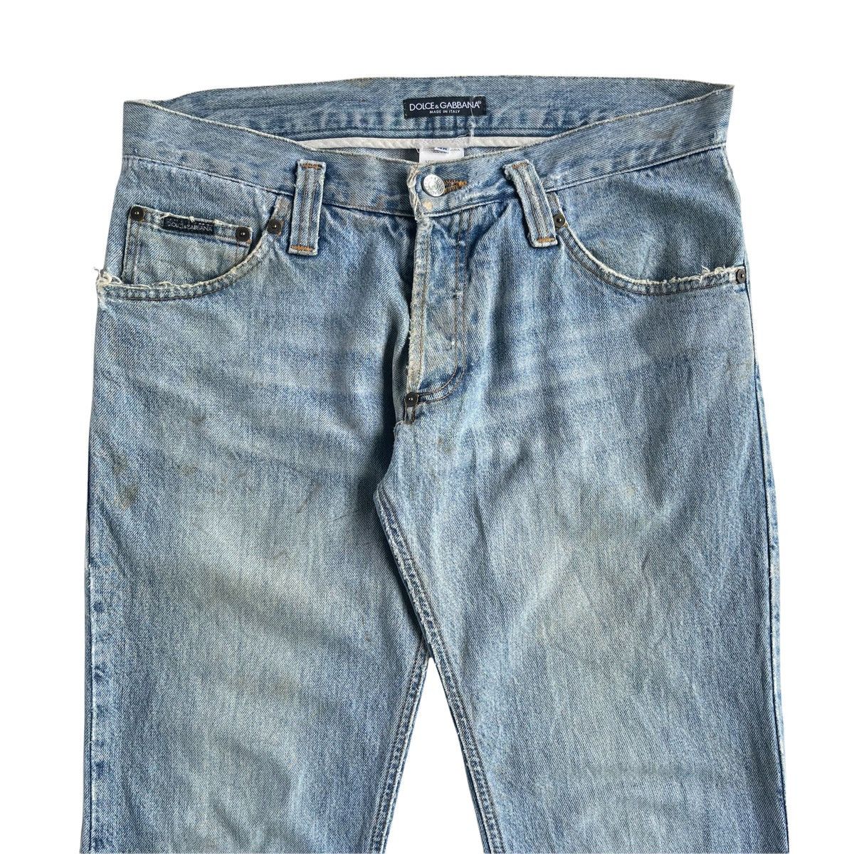 Dolce & Gabbana Dolce Gabbana Light Blue Straight Cut Denim Jeans Size US 33 - 3 Thumbnail