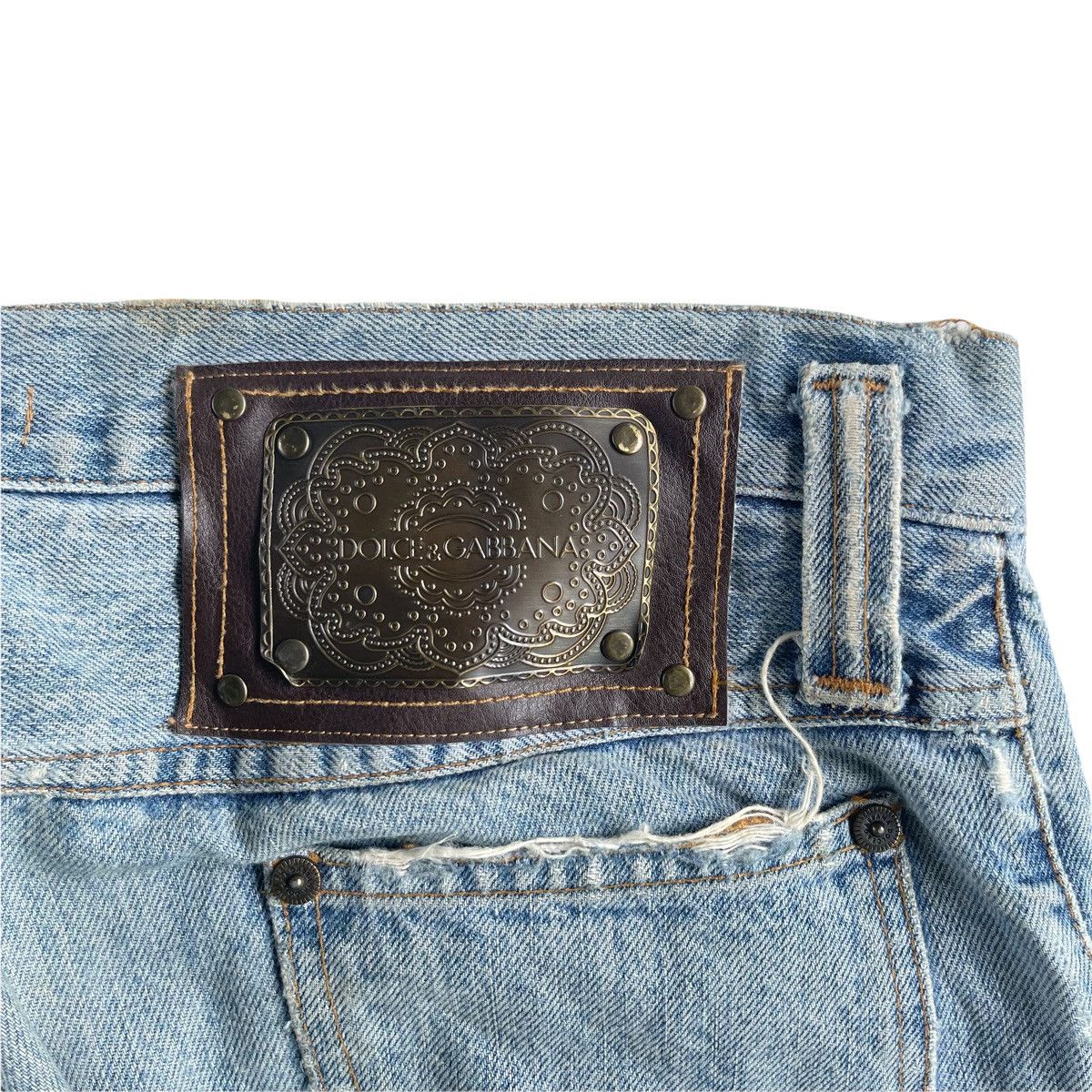 Dolce & Gabbana Dolce Gabbana Light Blue Straight Cut Denim Jeans Size US 33 - 8 Thumbnail