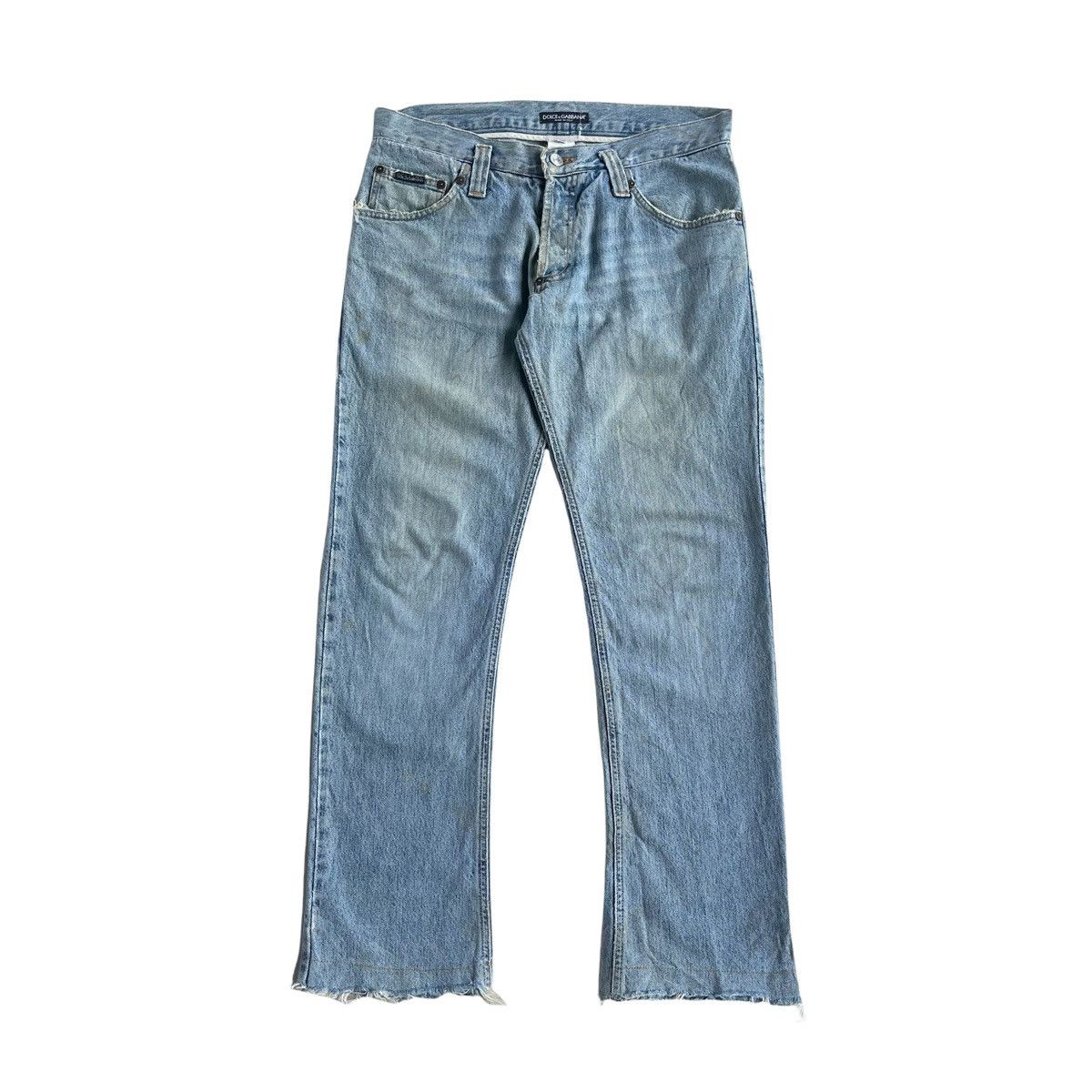Dolce & Gabbana Dolce Gabbana Light Blue Straight Cut Denim Jeans Size US 33 - 1 Thumbnail