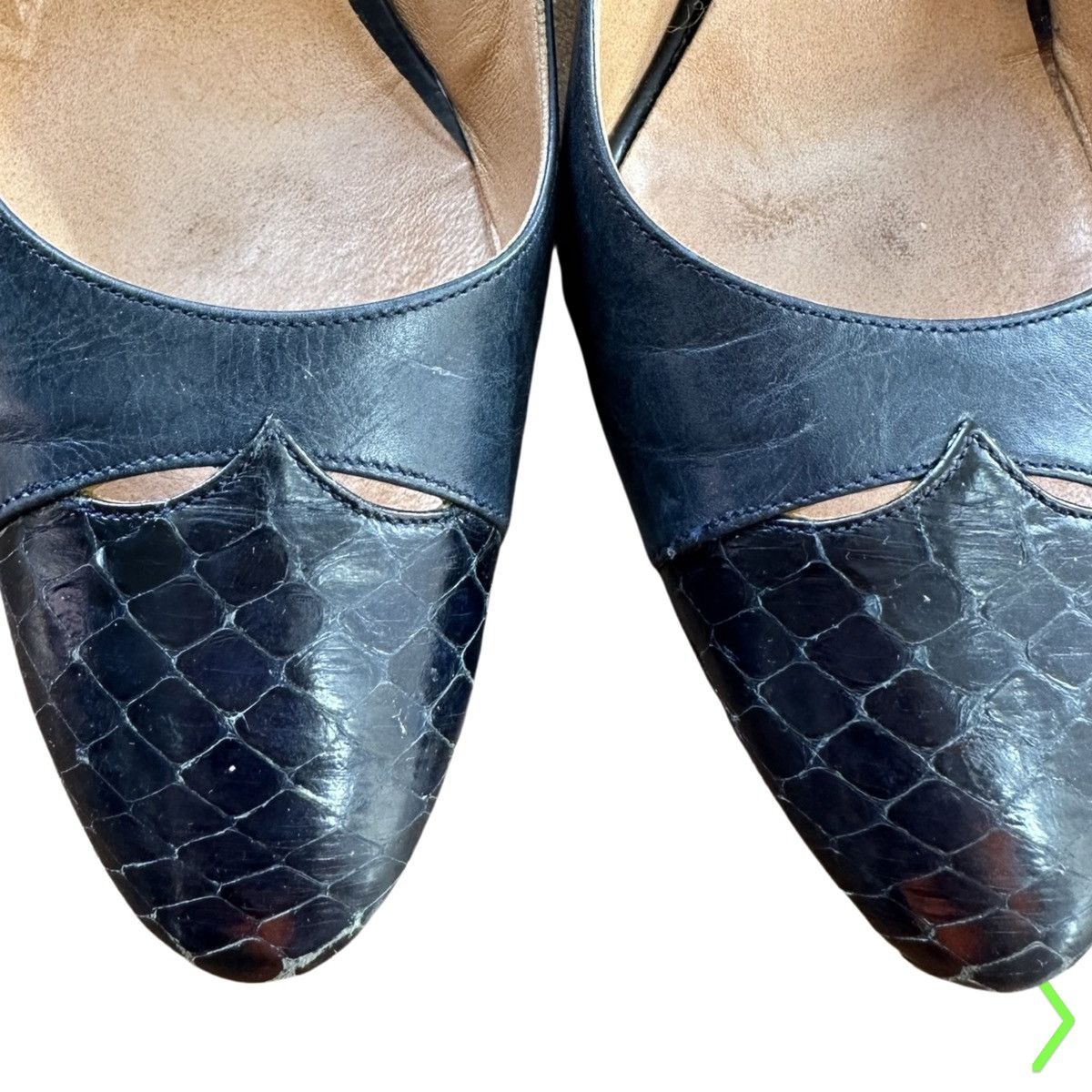 Genuine Leather VINTAGE EVINS BLACK LEATHER SLING BACK HEELS _ SIZE 6.5 Size US 6.5 / IT 36.5 - 4 Thumbnail