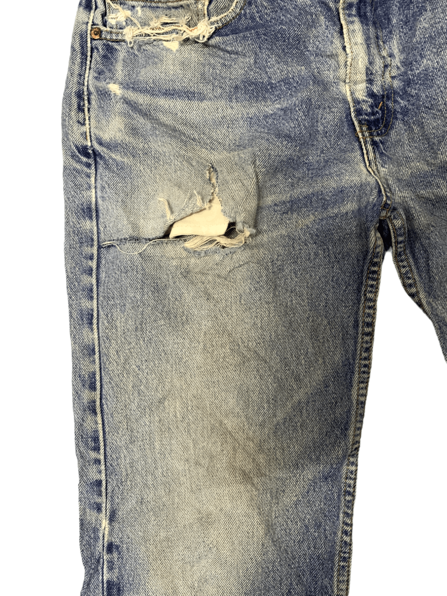 Levi's × Levi's Vintage Clothing Vintage 90s Levis 505 Blue Wash Ripped Distressed Jeans Size US 30 / EU 46 - 11 Thumbnail