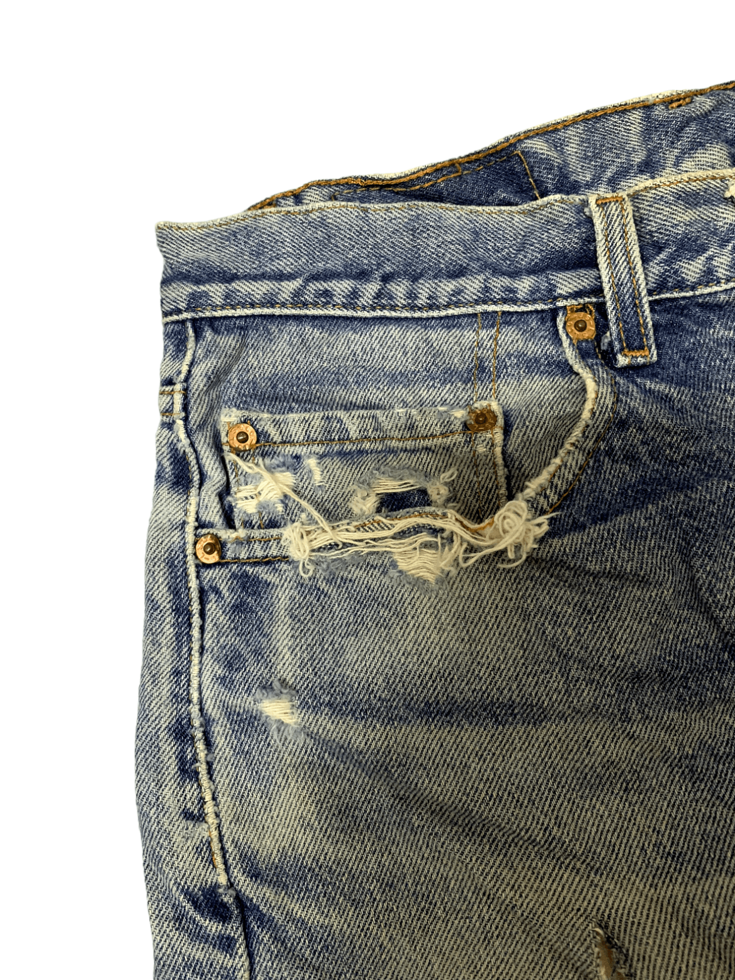 Levi's × Levi's Vintage Clothing Vintage 90s Levis 505 Blue Wash Ripped Distressed Jeans Size US 30 / EU 46 - 3 Thumbnail