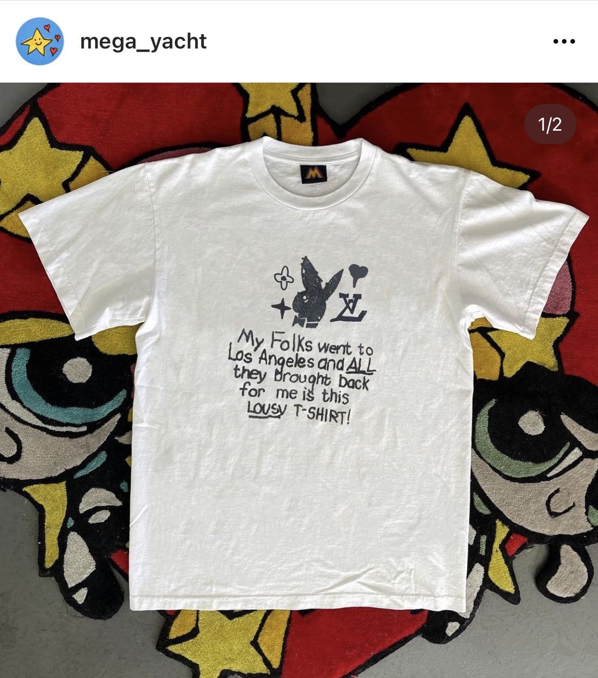 Mega Yacht Lousy Louis Vuitton Chanel Playboy puff print tee Grailed