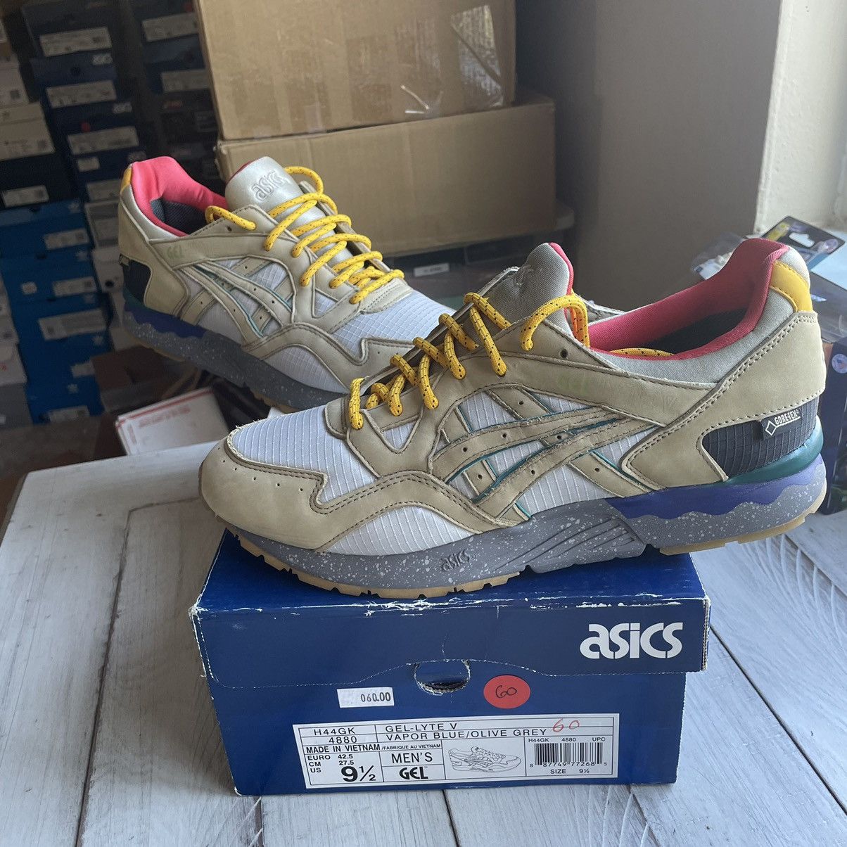 Asics × Bodega × Goretex 2014 GEL LYTE V 5 GET WET VAPOR BLUE OLiVE GREY H44GK4880 Size US 9.5 / EU 42-43 - 2 Thumbnail