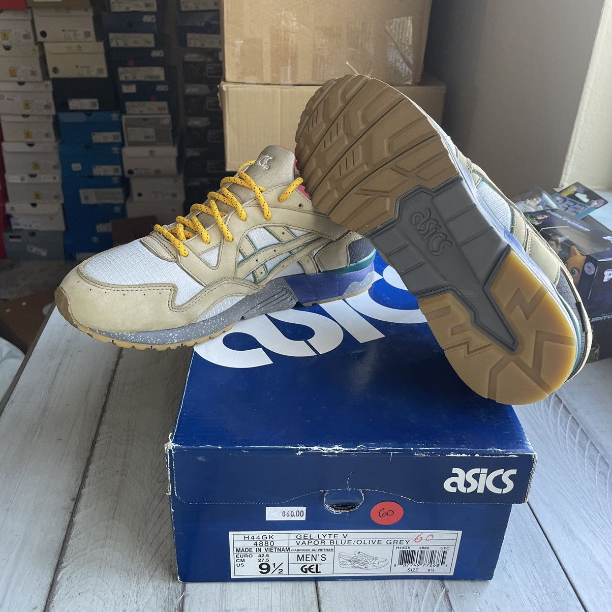 Asics × Bodega × Goretex 2014 GEL LYTE V 5 GET WET VAPOR BLUE OLiVE GREY H44GK4880 Size US 9.5 / EU 42-43 - 4 Thumbnail
