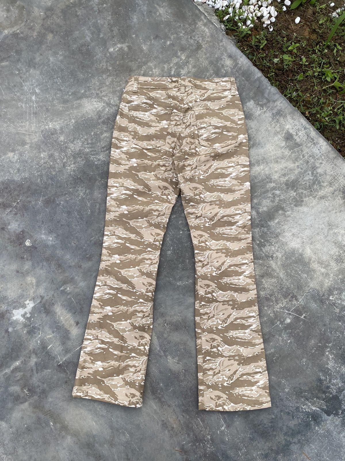 Japanese Brand Mixt Tiger Stripe Denim Fllare Pants Size 26" / US 2 / IT 38 - 2 Thumbnail
