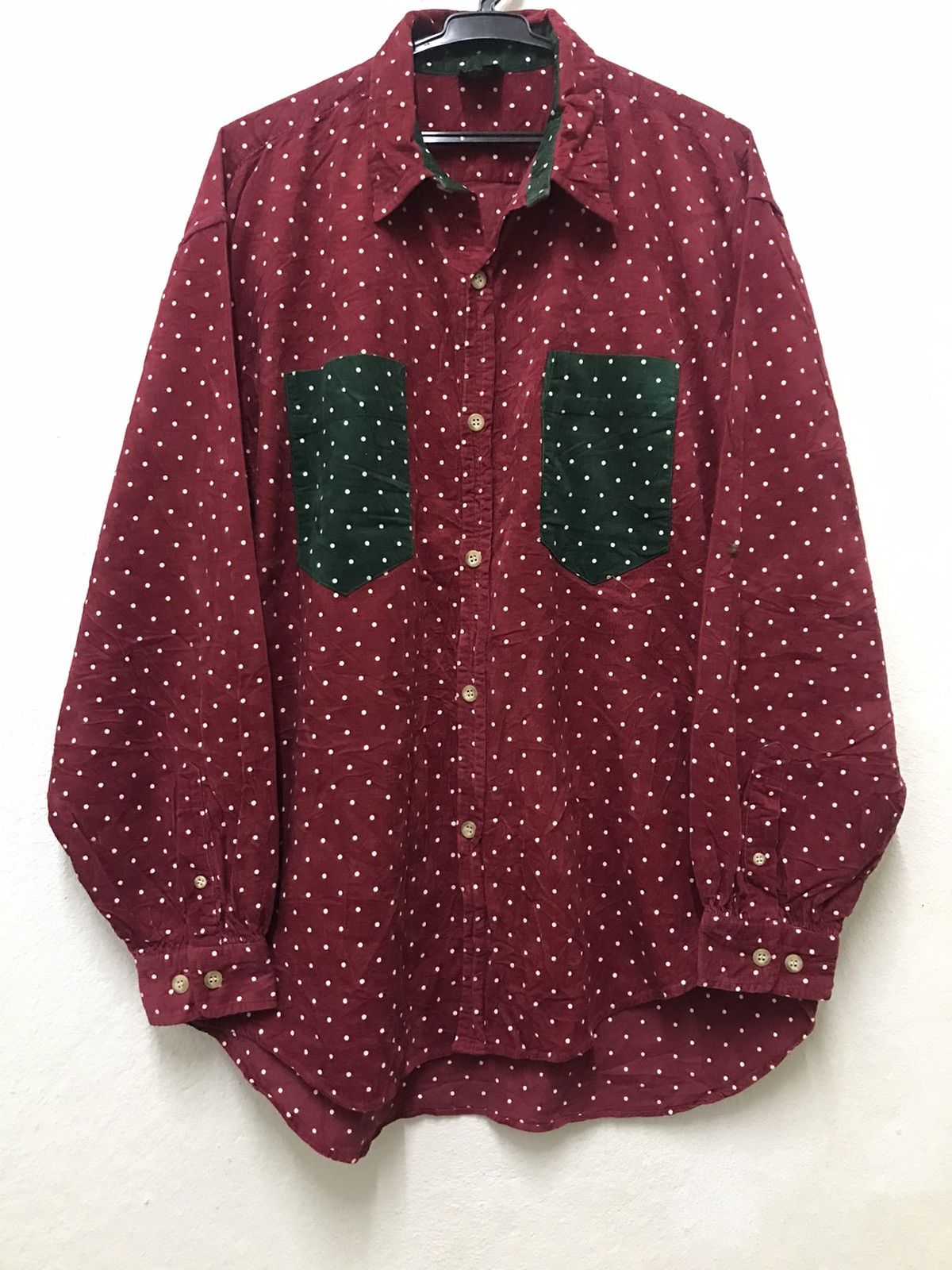 🔥 90s PEAKABOO SURFING POLKA DOT LS SHIRT