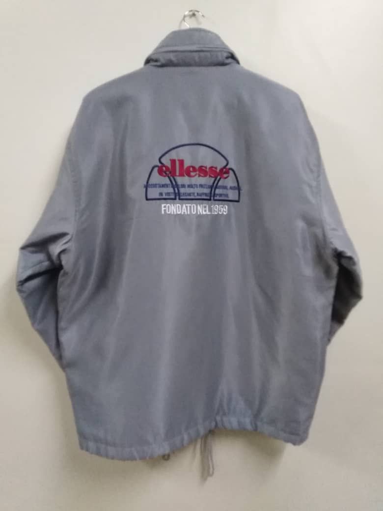 image of Vintage Ellesse Italia Jacket Hoodies And Big Logo in Silver, Men's (Size XL)