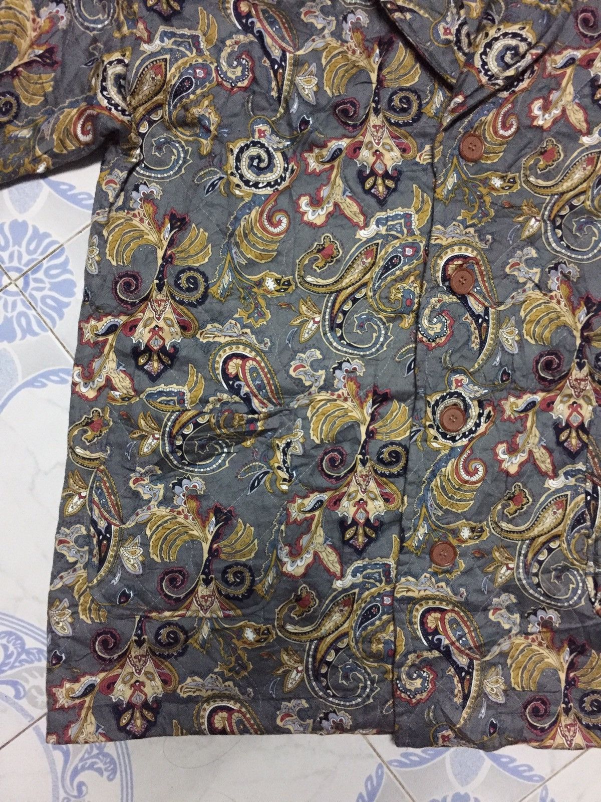 Japanese Brand Flower Paisley Overprinted Jacket Made in Japan Size US L / EU 52-54 / 3 - 3 Thumbnail
