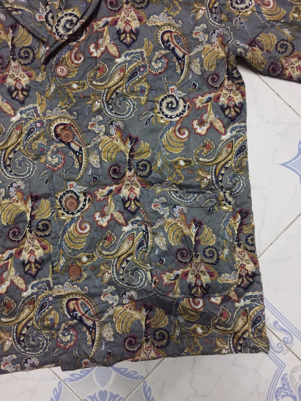 Japanese Brand Flower Paisley Overprinted Jacket Made in Japan Size US L / EU 52-54 / 3 - 4 Thumbnail