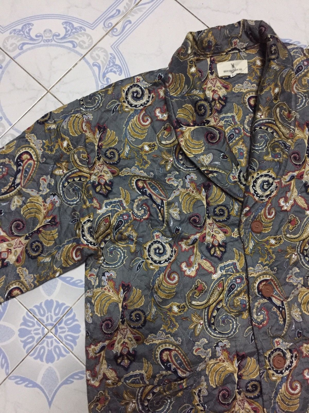 Japanese Brand Flower Paisley Overprinted Jacket Made in Japan Size US L / EU 52-54 / 3 - 7 Thumbnail